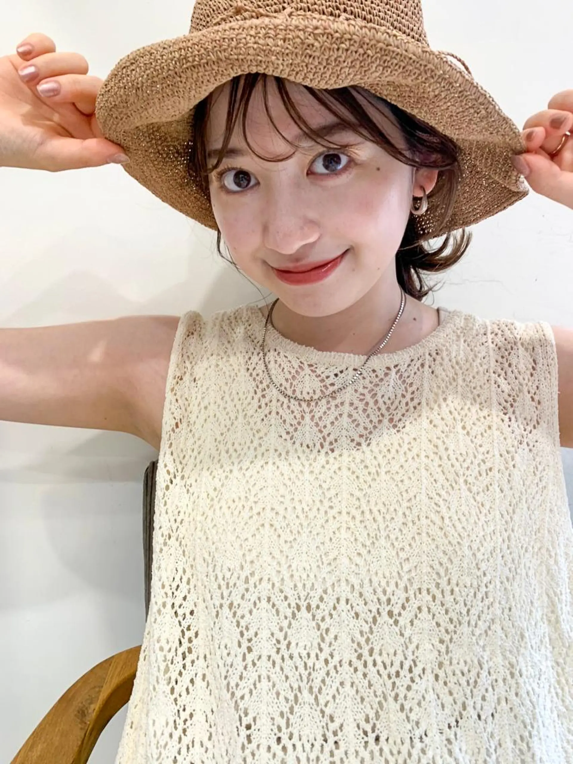 カラー パーマ ミディアム ミディアムパーマ ダブルカラー グラデーションカラー ハイライトカラー イルミナカラー CEINE PATHのヘアスタイル