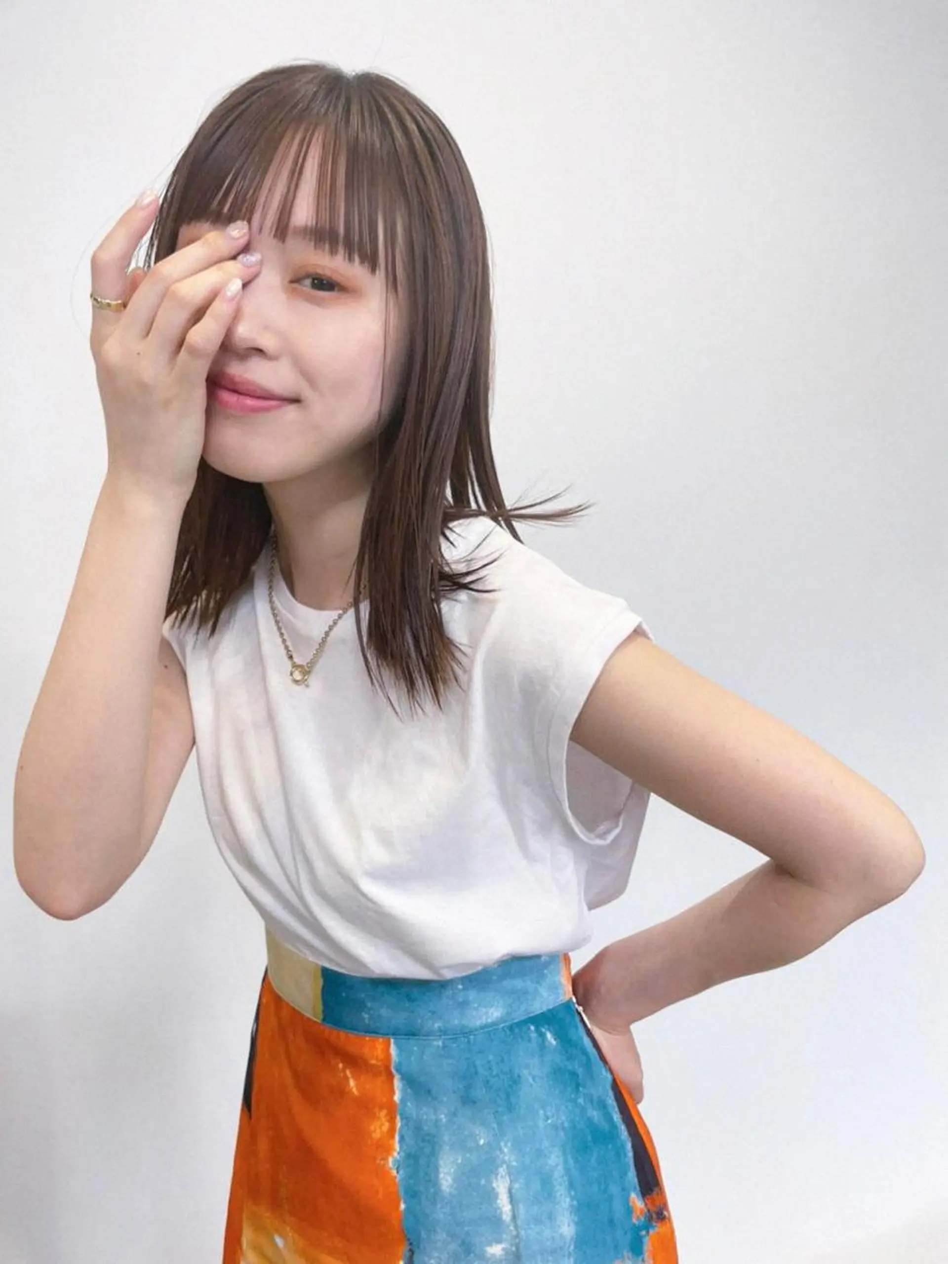 セミロング カラー ヘアカラー トリートメント ill/ダブルカラー 髪質改善/小島のヘアスタイル