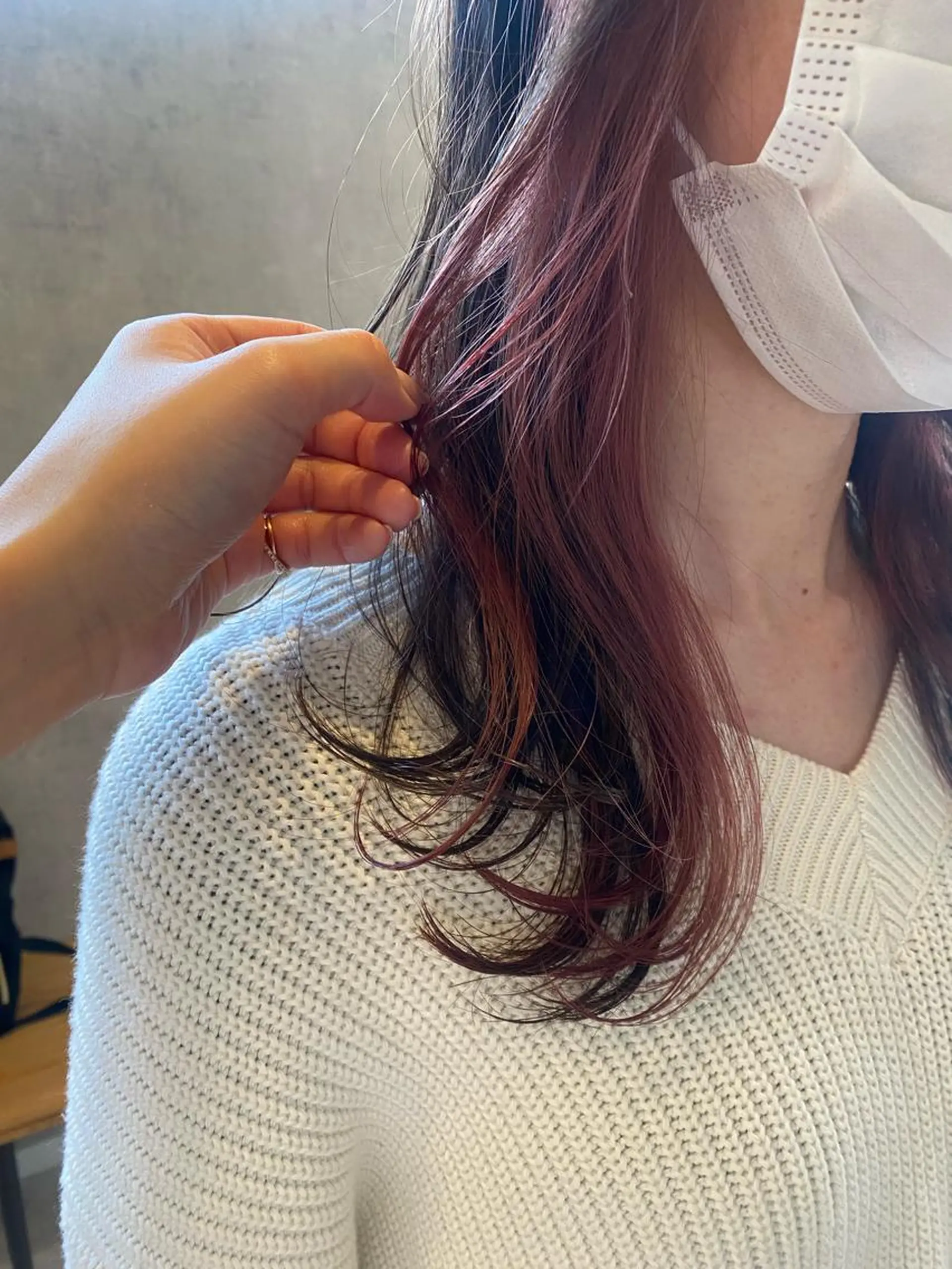 カラー イヤリングカラー ピンクカラー いぢち ちひろのヘアスタイル