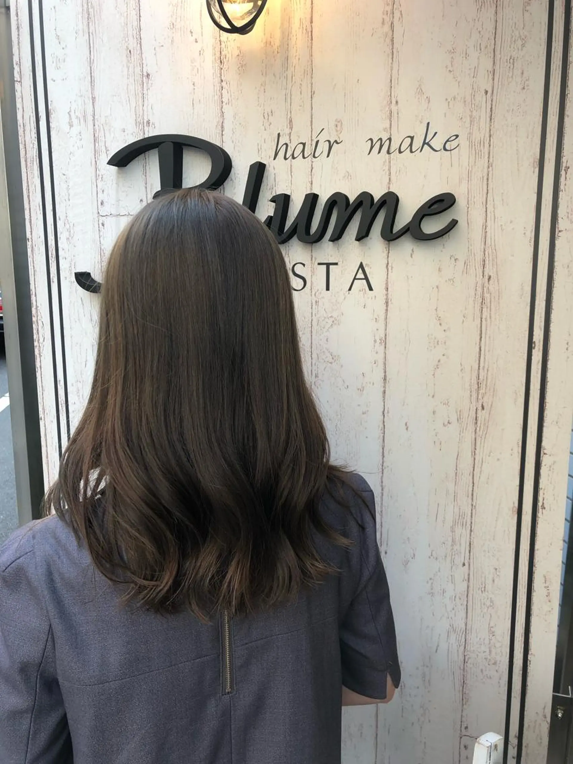 セミロング カット ヘアカラー 韓国風カット osugiのヘアスタイル