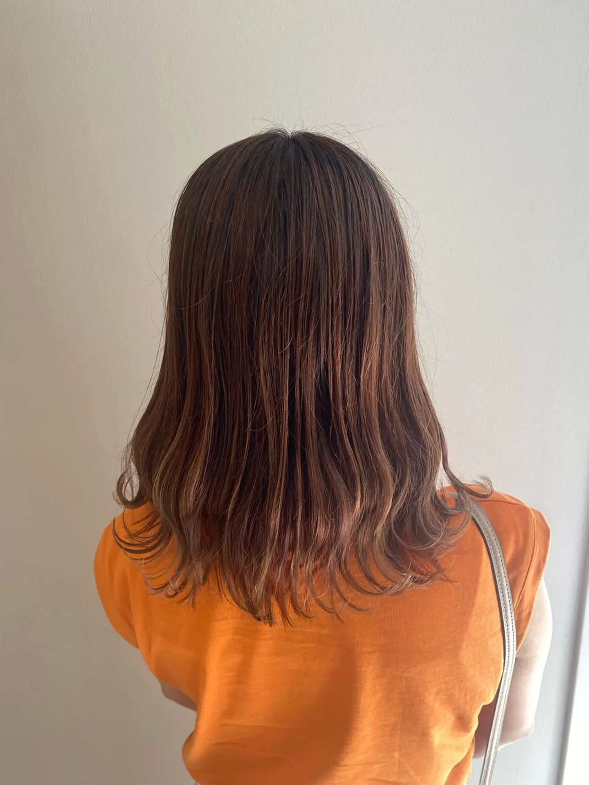 セミロング カラー ベージュカラー テラコッタ ハイトーン/ウルフ /レイヤー/坂野幸伸のヘアスタイル