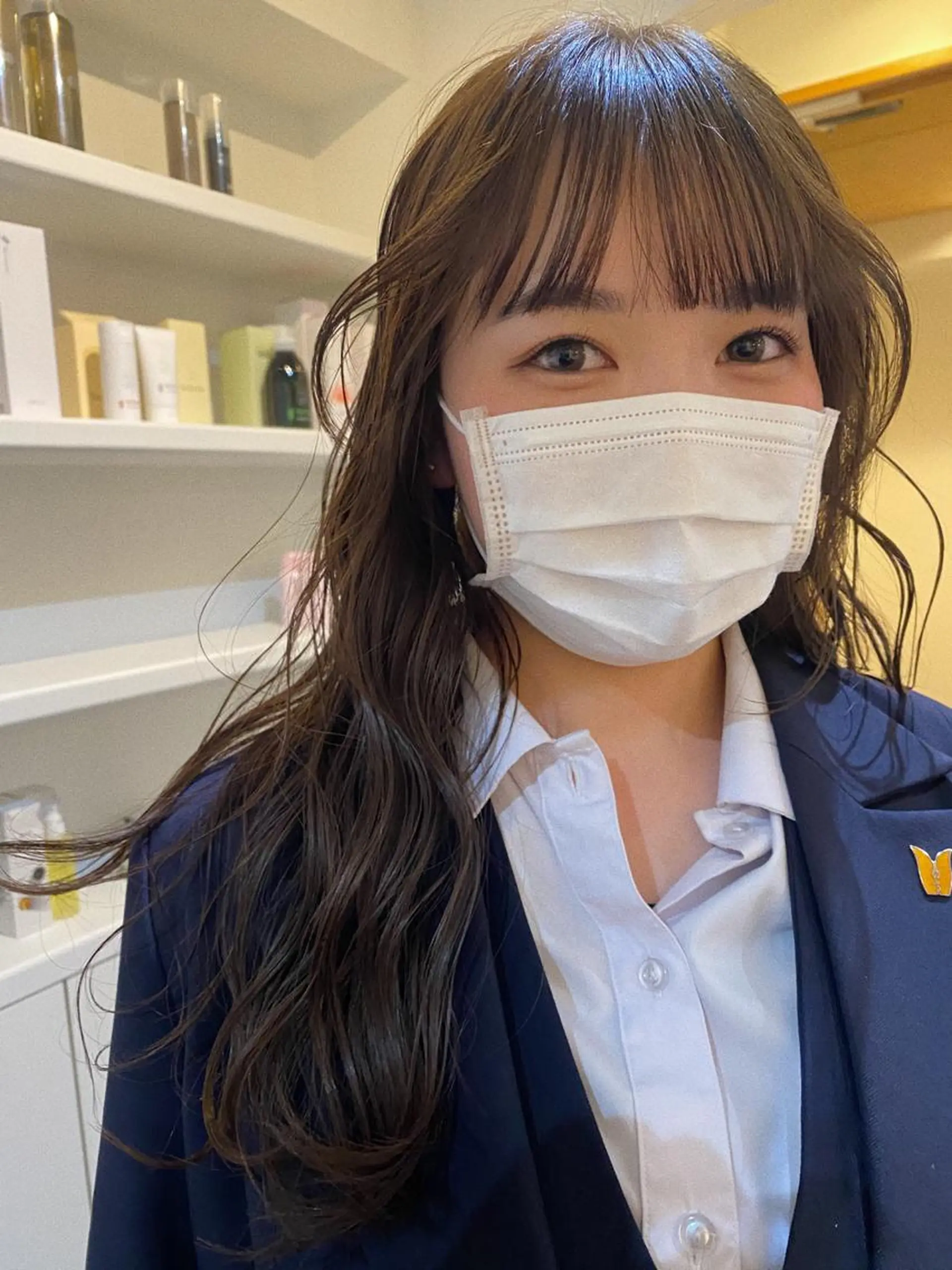 ミディアム カラー ベージュカラー ブリーチ ブラウンカラー ブラウンベージュ 透明感カラー 砂原 ひよりのヘアスタイル