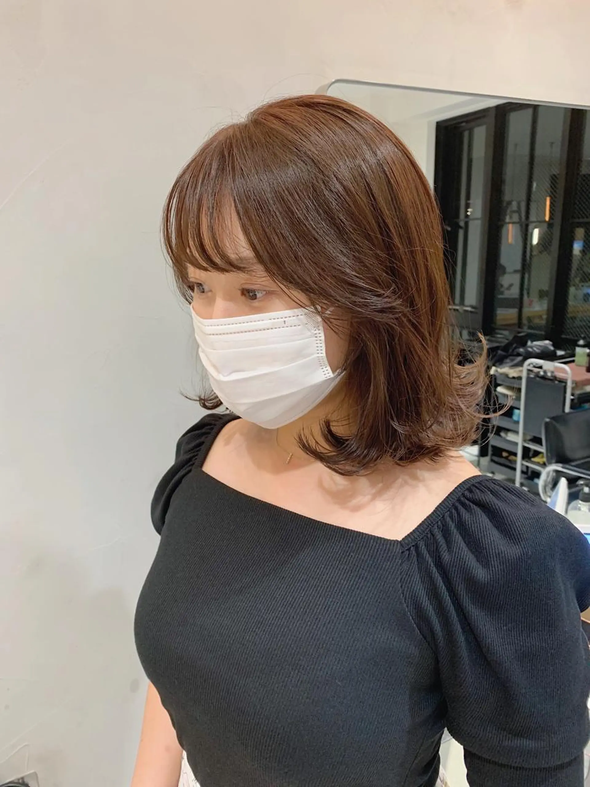 ミディアム カラー ベージュカラー 透明感カラー チバ タクミのヘアスタイル