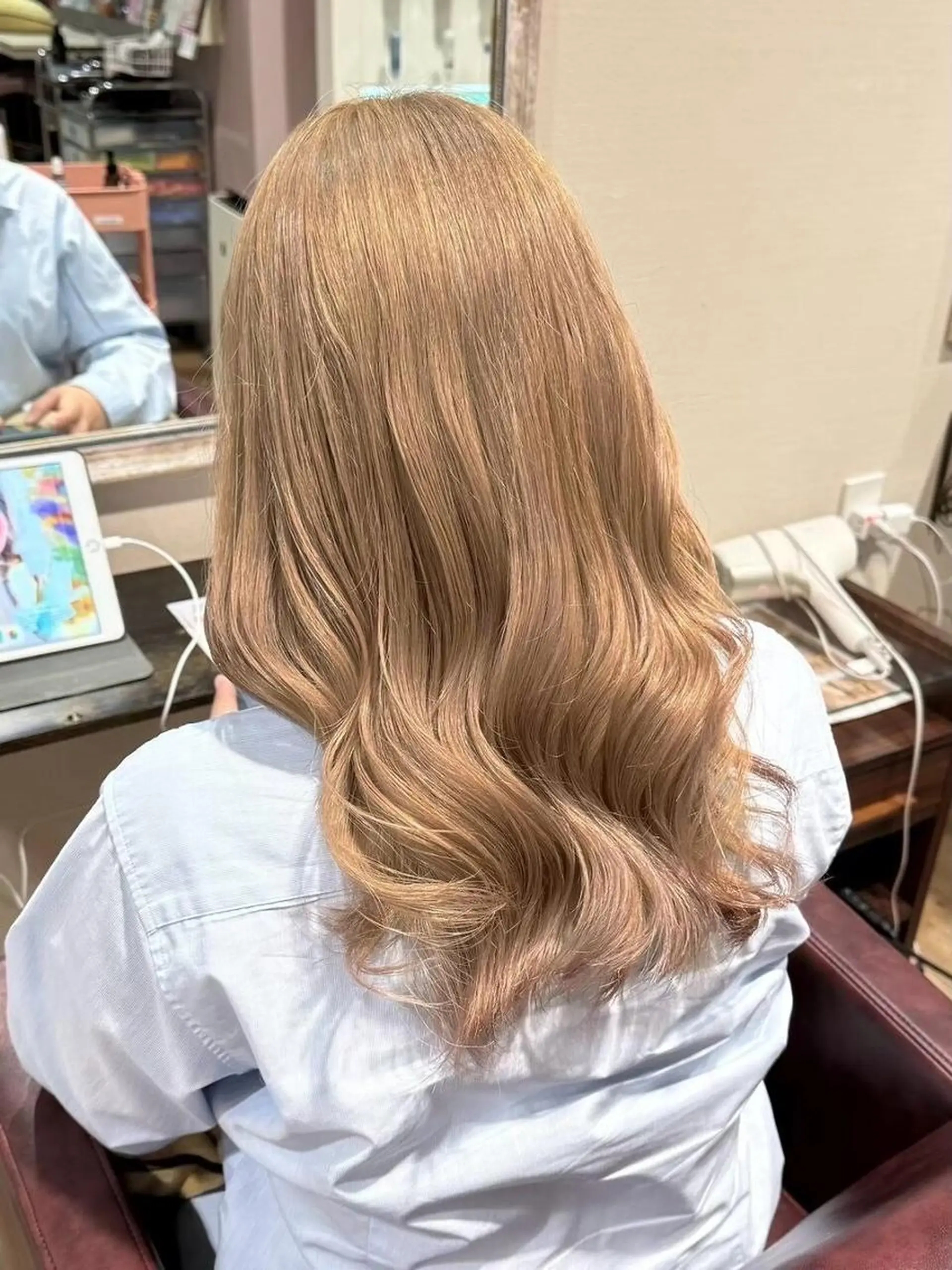 ロング ボブ ハイライト 髪質改善 韓国風ヘア レイヤーカット .5 by soleil 小松店のヘアスタイル