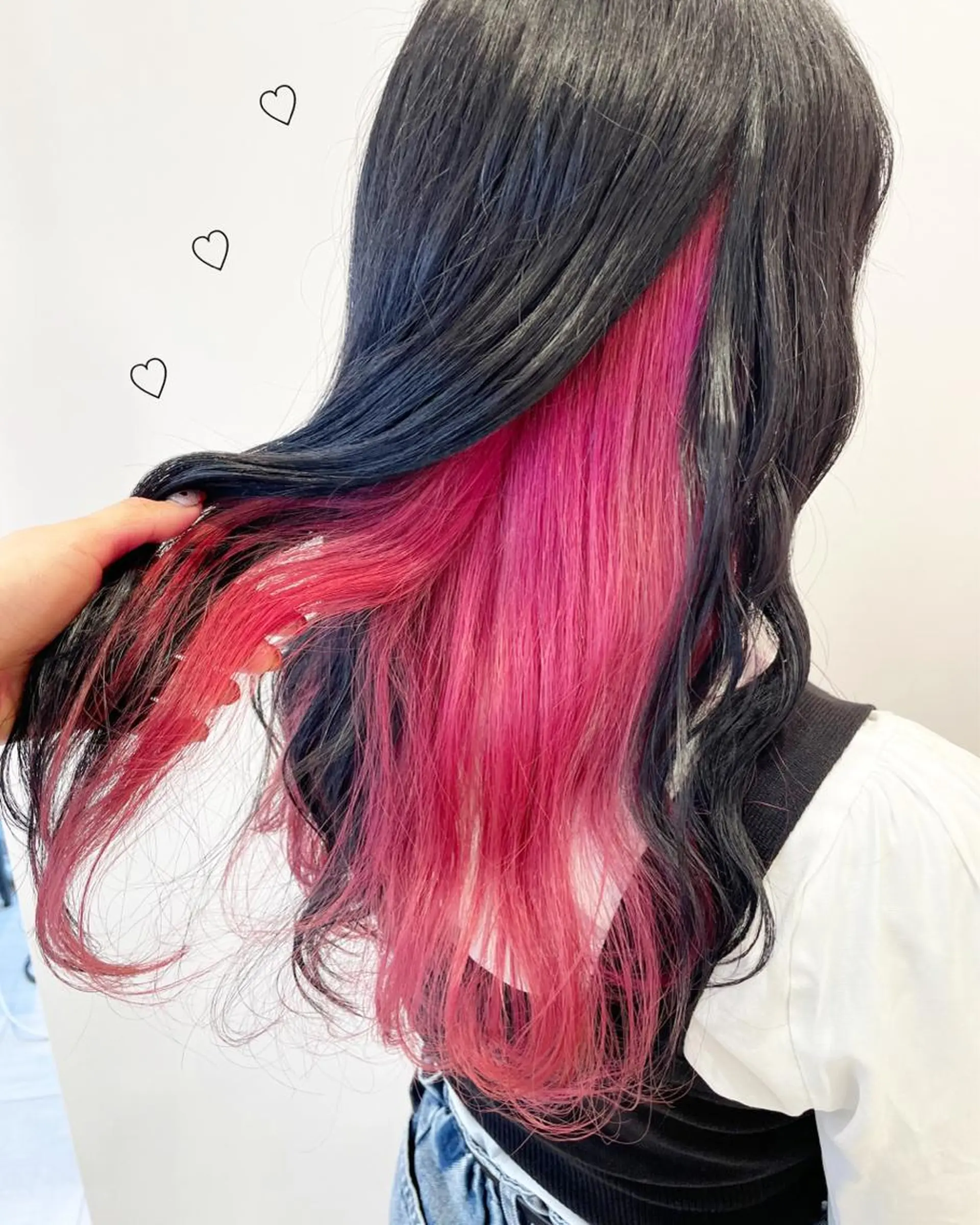 セミロング カラー インナーカラー ピンクカラー 新宿駅近♡個室 ♡関口三都季🌜のヘアスタイル