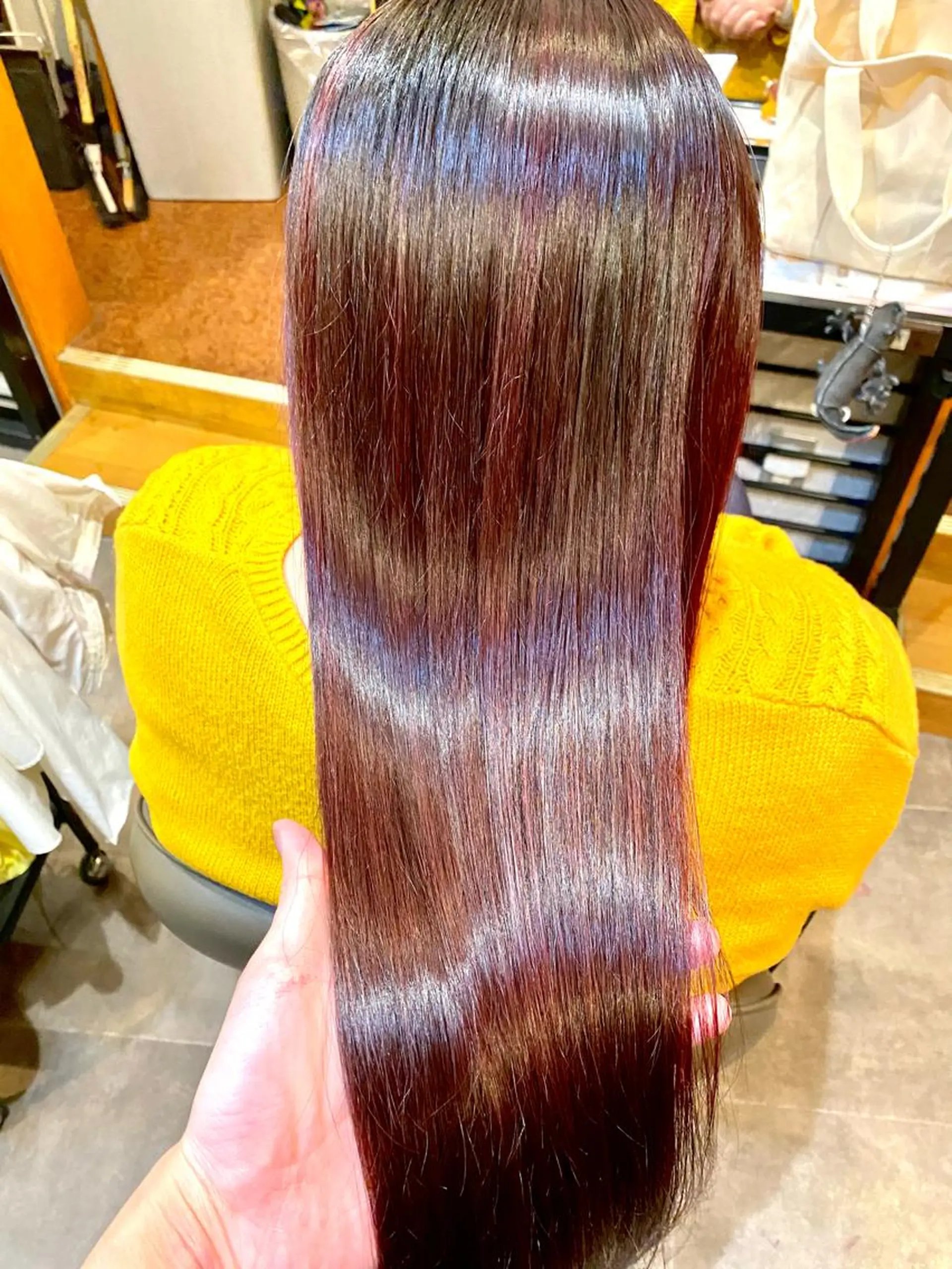 ロング カット 縮毛矯正 トリートメント marron 加瀬のヘアスタイル