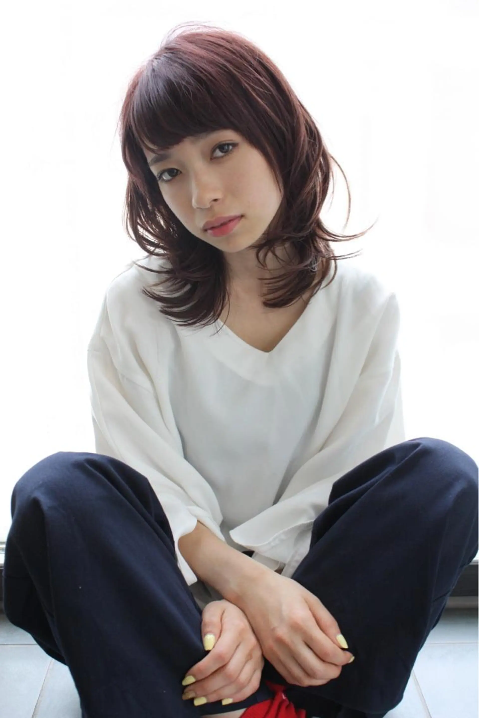 ミディアム カラー パーマ ブリーチ イルミナカラー 髪質改善 トリートメント tuuli トゥーリのヘアスタイル