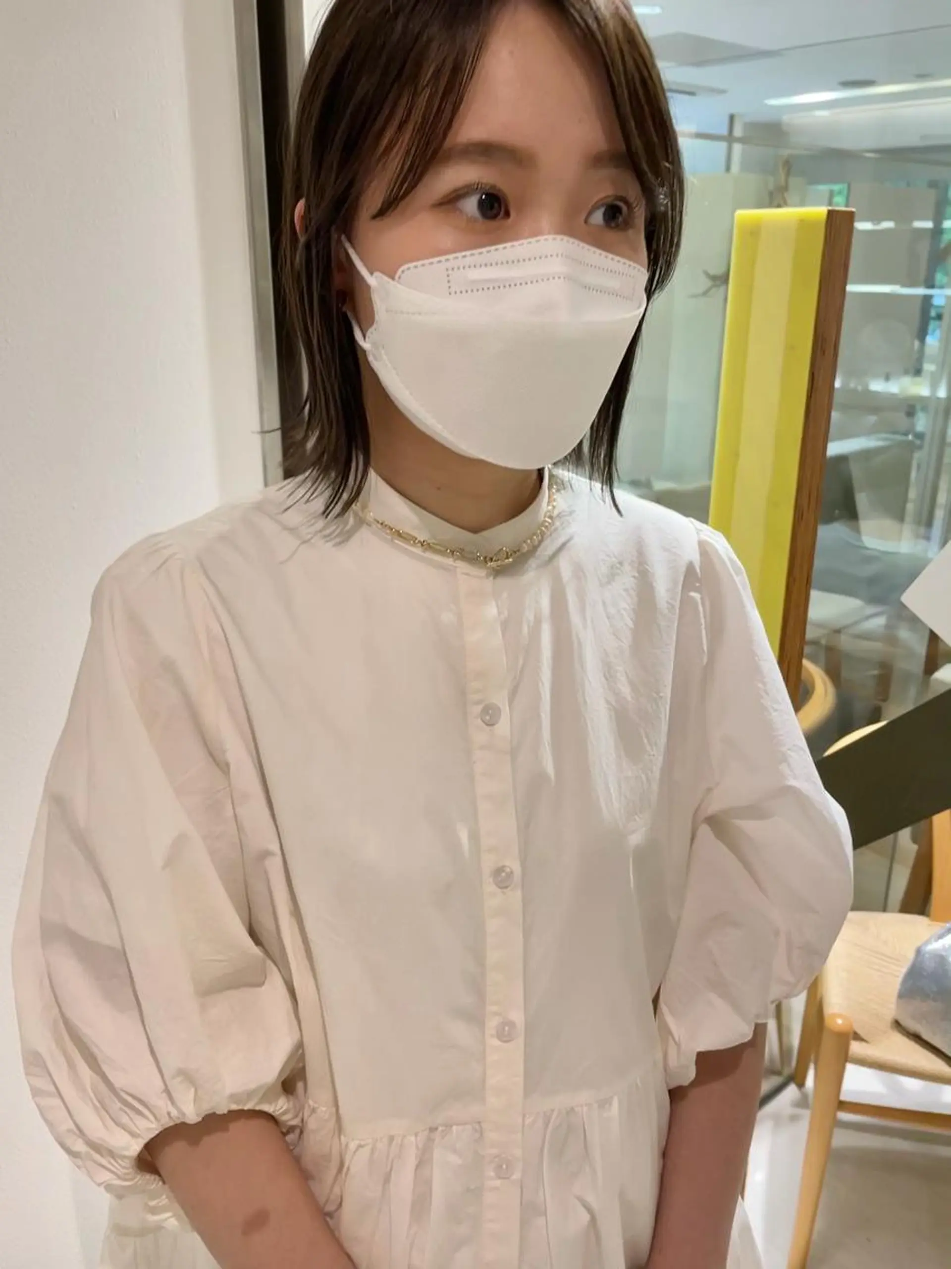 ミディアム カラー パーマ ミディアムパーマ 伸ばしかけ 髪質改善/ボブ 🌻Mutsumiのヘアスタイル