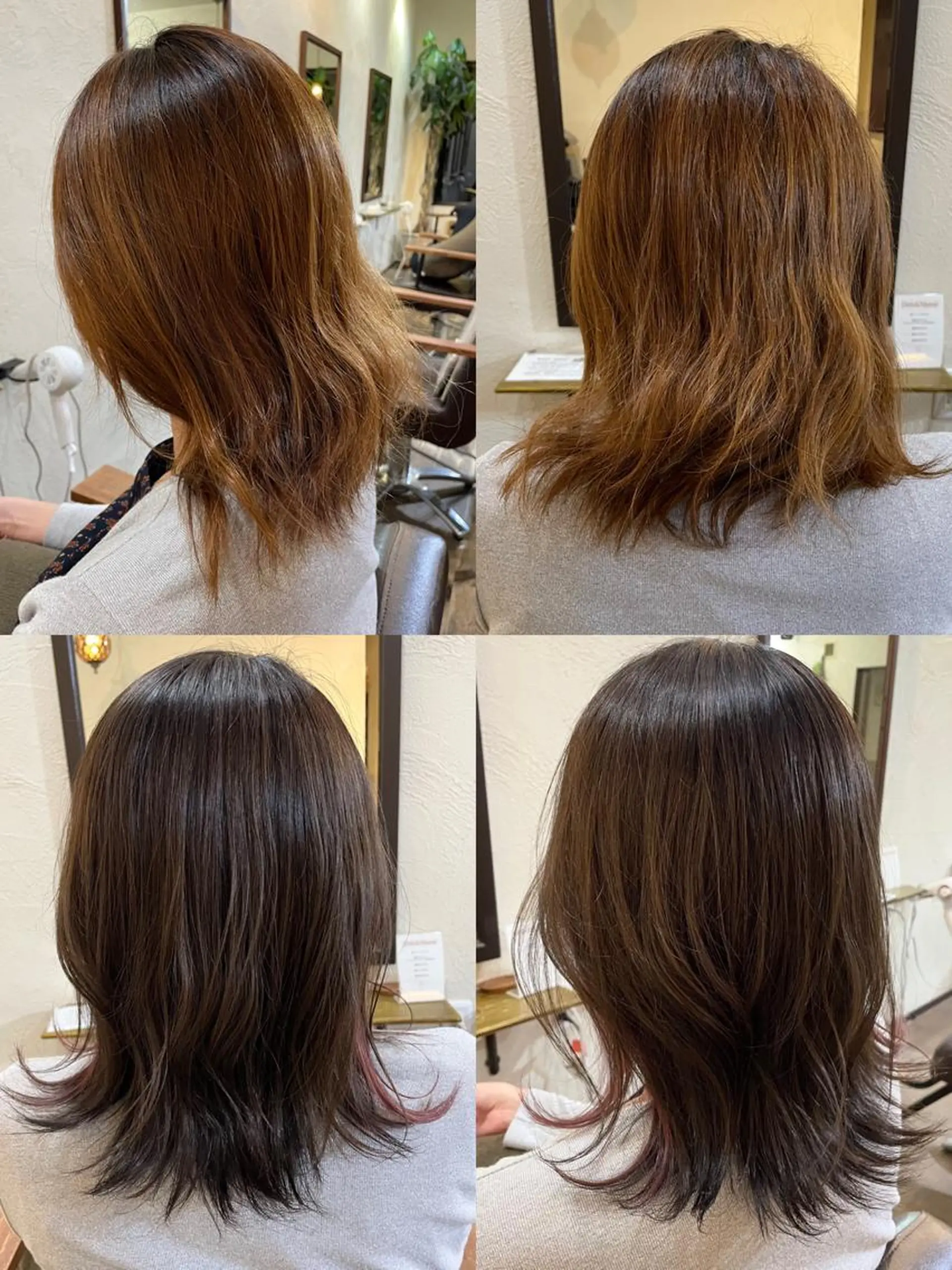 ミディアム カラー グレージュ 箱守 さやかのヘアスタイル