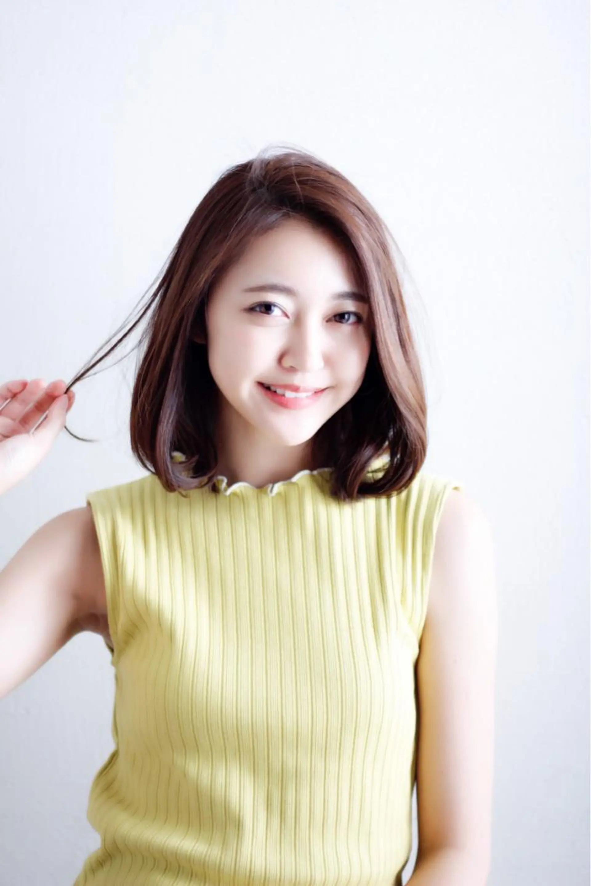 ミディアム カラー パーマ ボブ 髪質改善\艶髪カラー 💐園田さやかのヘアスタイル