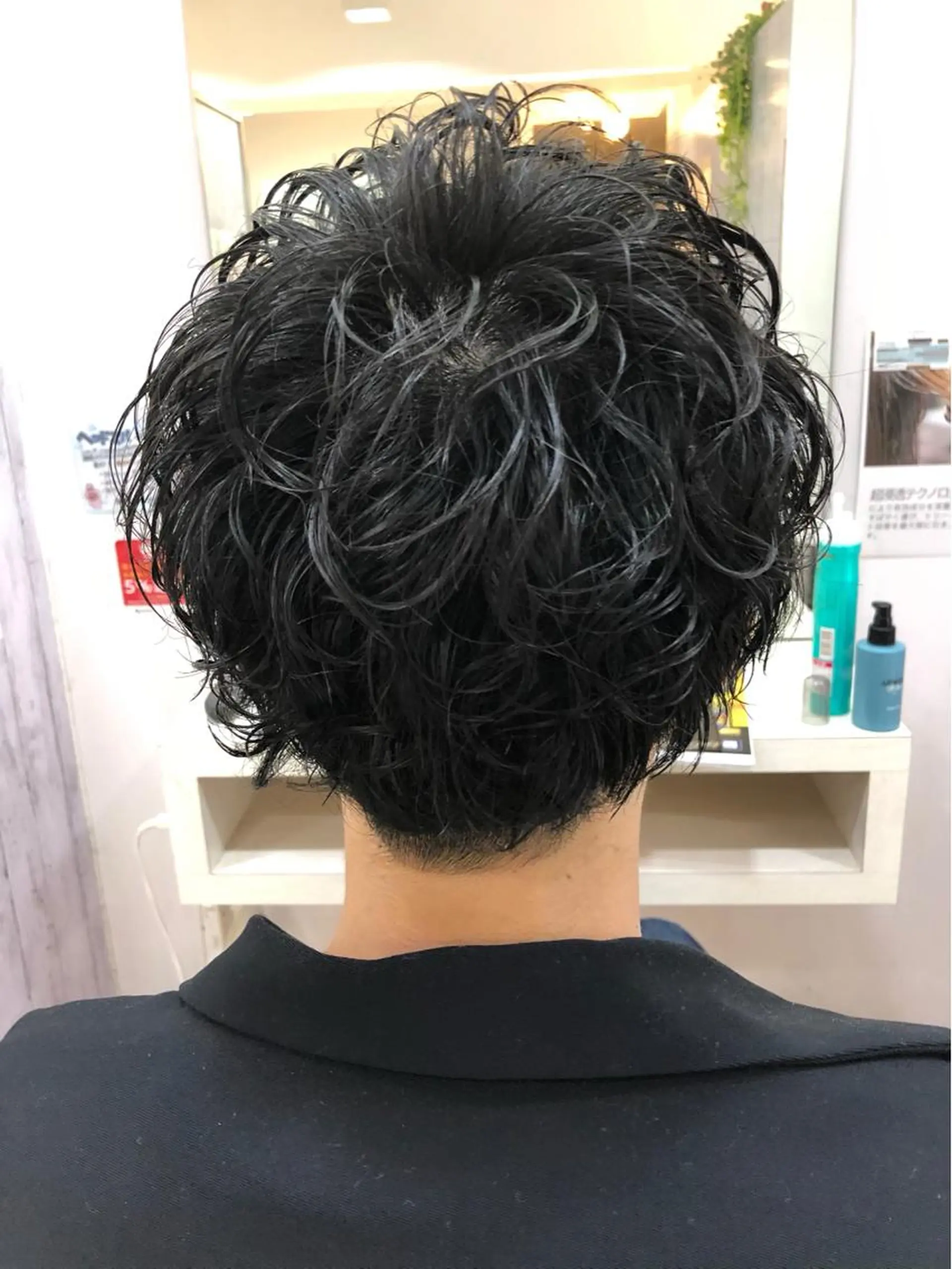 ショート パーマ メンズ 髪質改善× 白髪ぼかし溝江のヘアスタイル