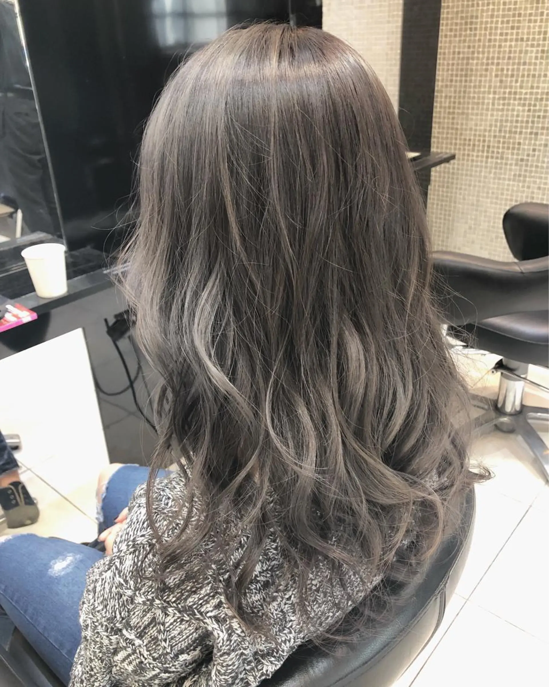 ロング カラー グレージュ 女性リピ90%🍨 🩷佐藤みずきのヘアスタイル