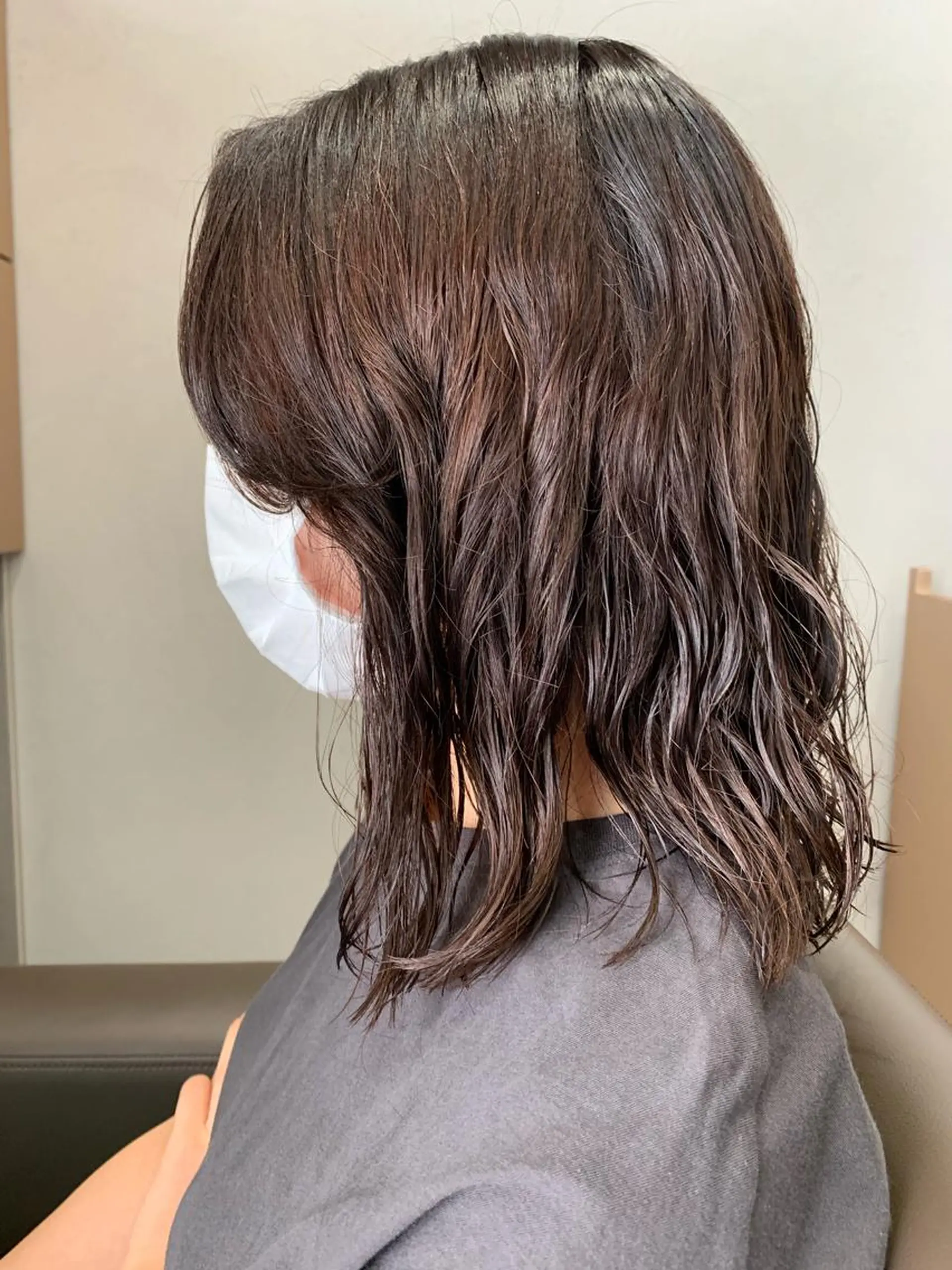 セミロング カラー パーマ ボブパーマコテ巻き風 パーマNo1深江秀平のヘアスタイル