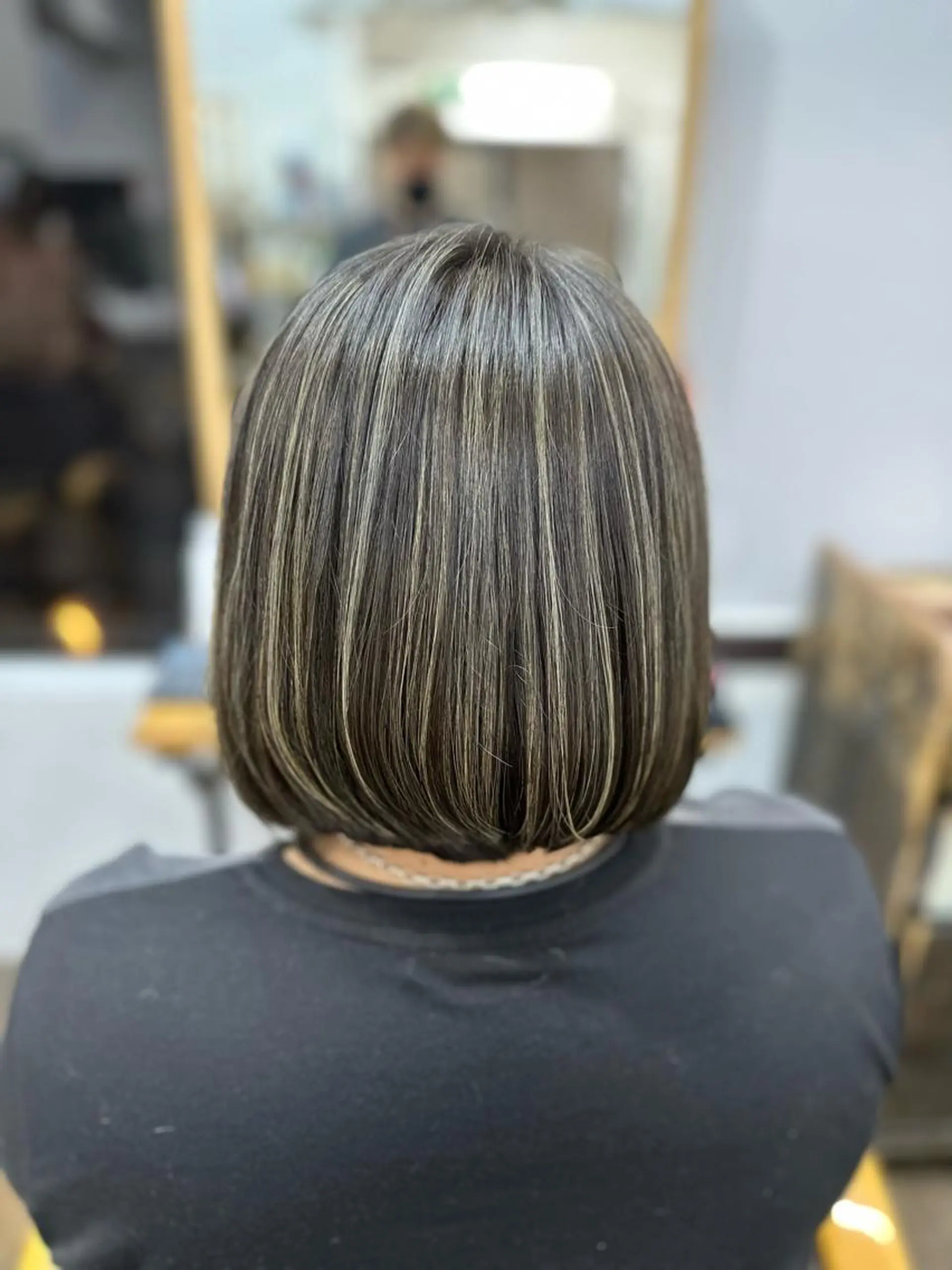 ミディアム ハイライト ヘアカラー 髪質改善ストレートo rメンズスタイル今岡のヘアスタイル