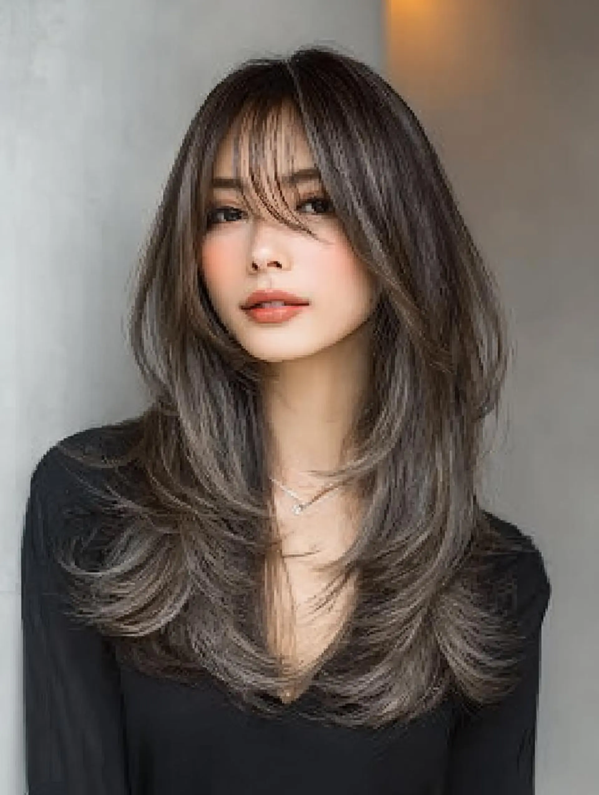 セミロング ハッシュカット 髪質改善 レイヤーカット 縮毛矯正 トリートメント カット ヘアカラー トリートメント 生艶髪＆レイヤー🔔 渋谷お薦めNo.1✨のヘアスタイル