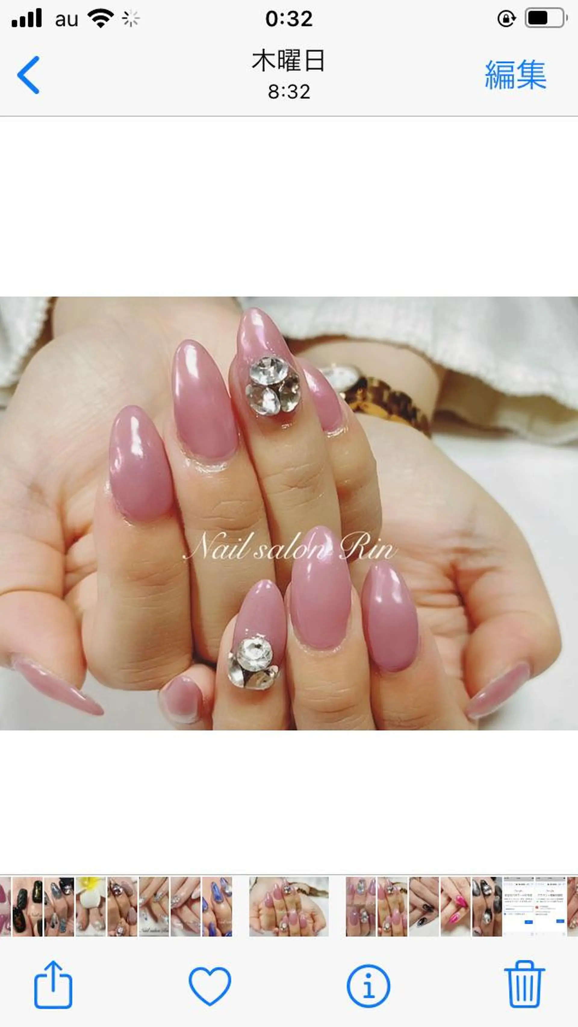 ネイル ワンカラーネイル ストーンネイル ハンドネイル Nailsalon Rinのネイルデザイン