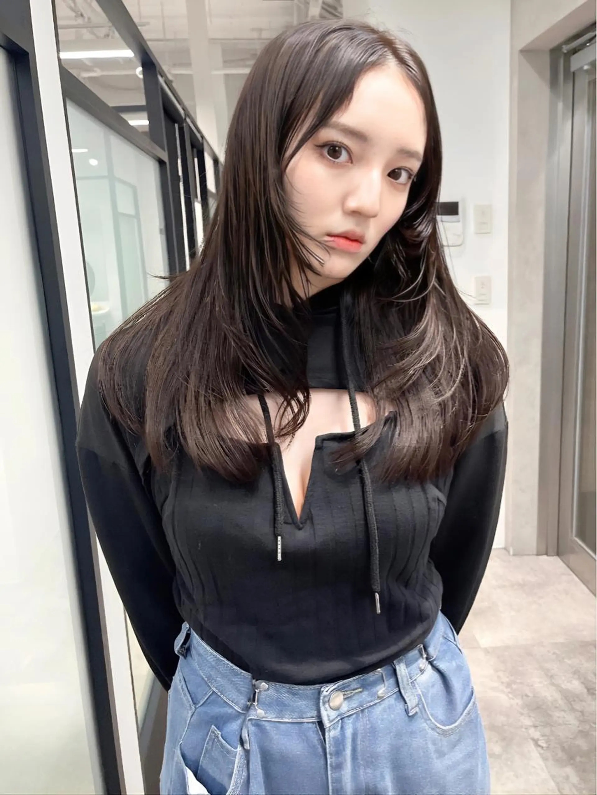 ロング 韓国風ヘア レイヤーカット カット ヘアカラー トリートメント 韓国レイヤーカット 髪質改善▫️水野有真のヘアスタイル