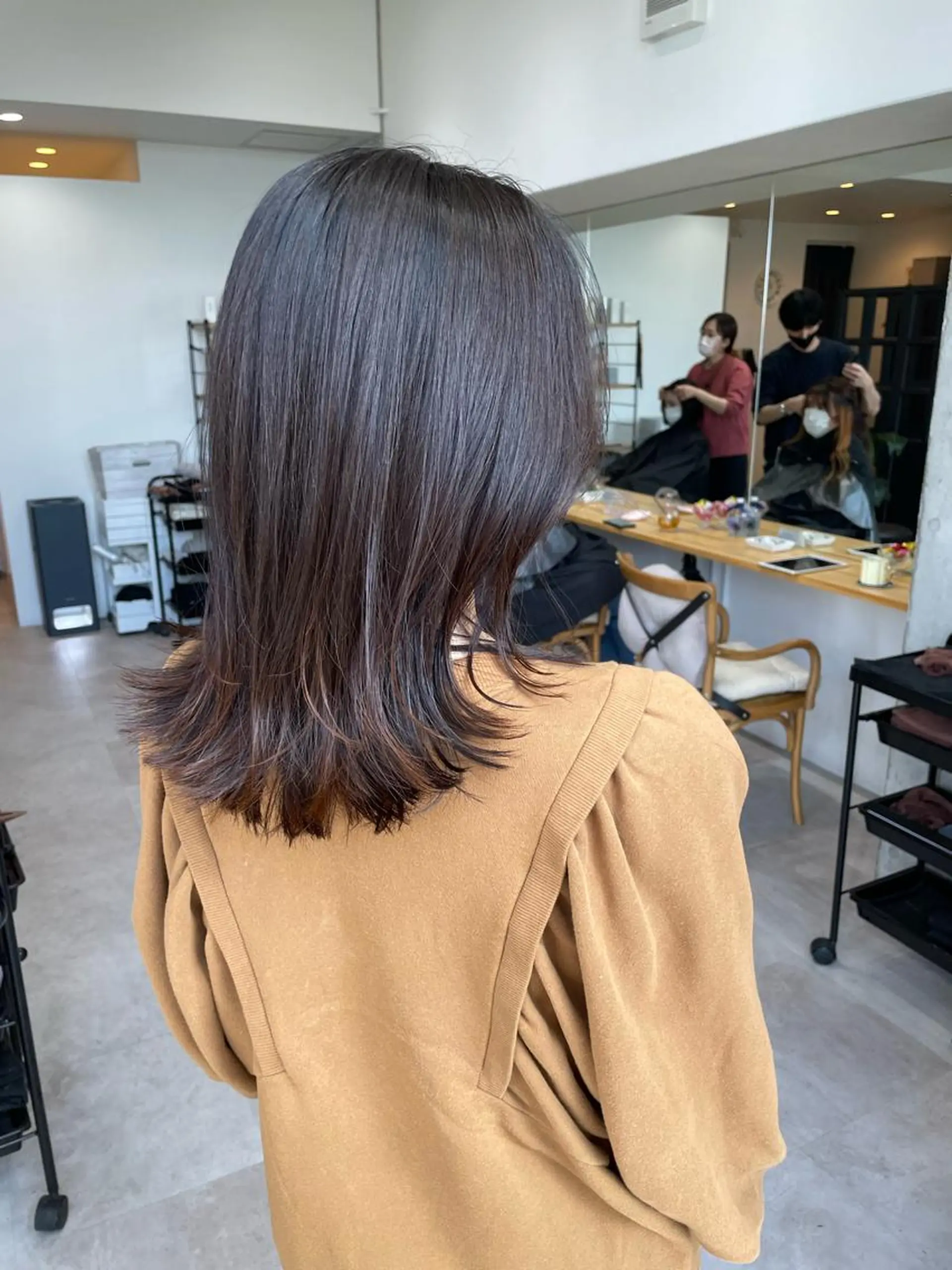セミロング レイヤーカット ヘアカラー トリートメント ✨透明感カラー/縮毛 恵比寿HAYATO✨のヘアスタイル