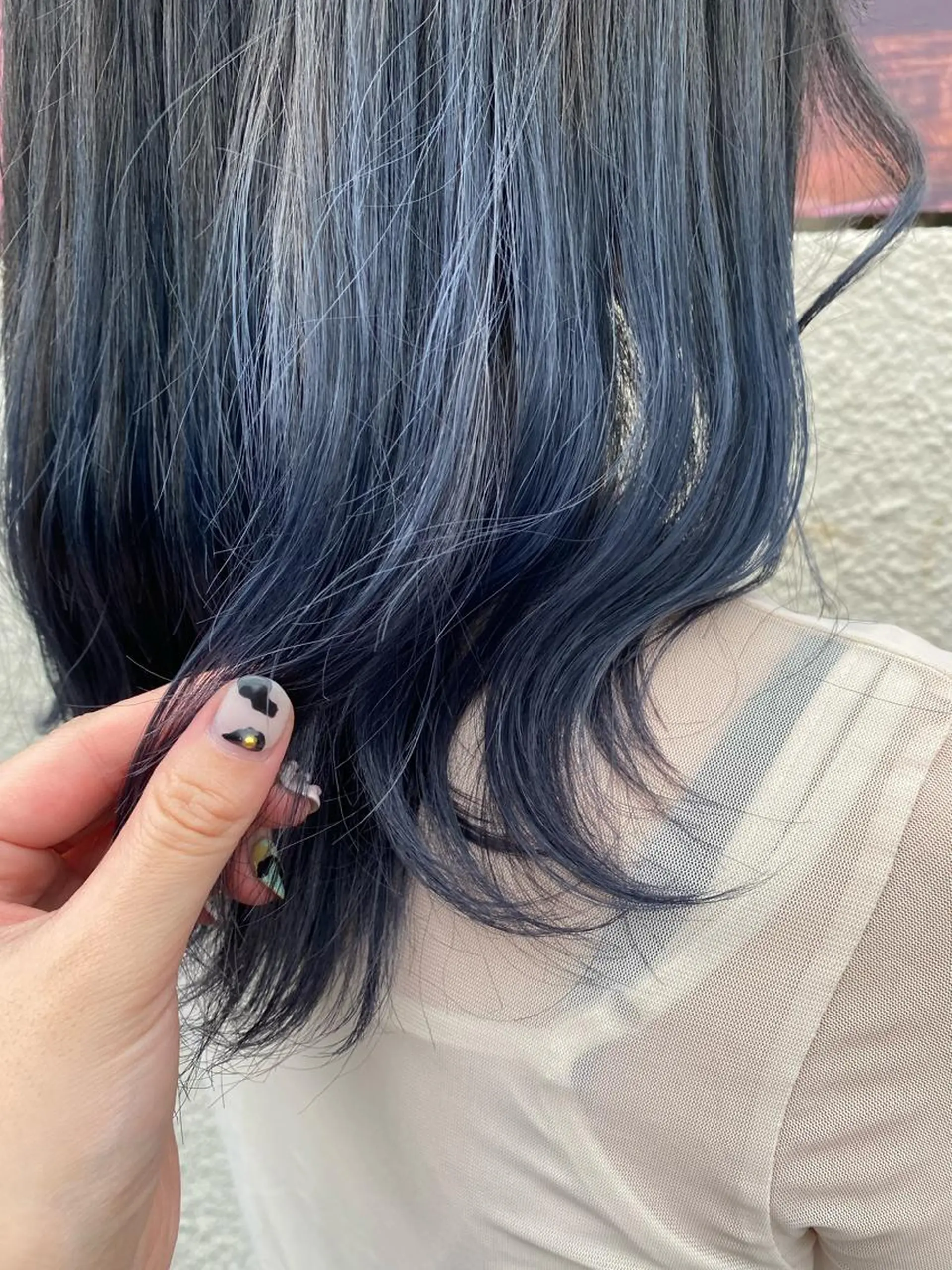 セミロング カラー ブリーチ インナーカラー niconail 🧣ayu 📍烏山のネイルデザイン