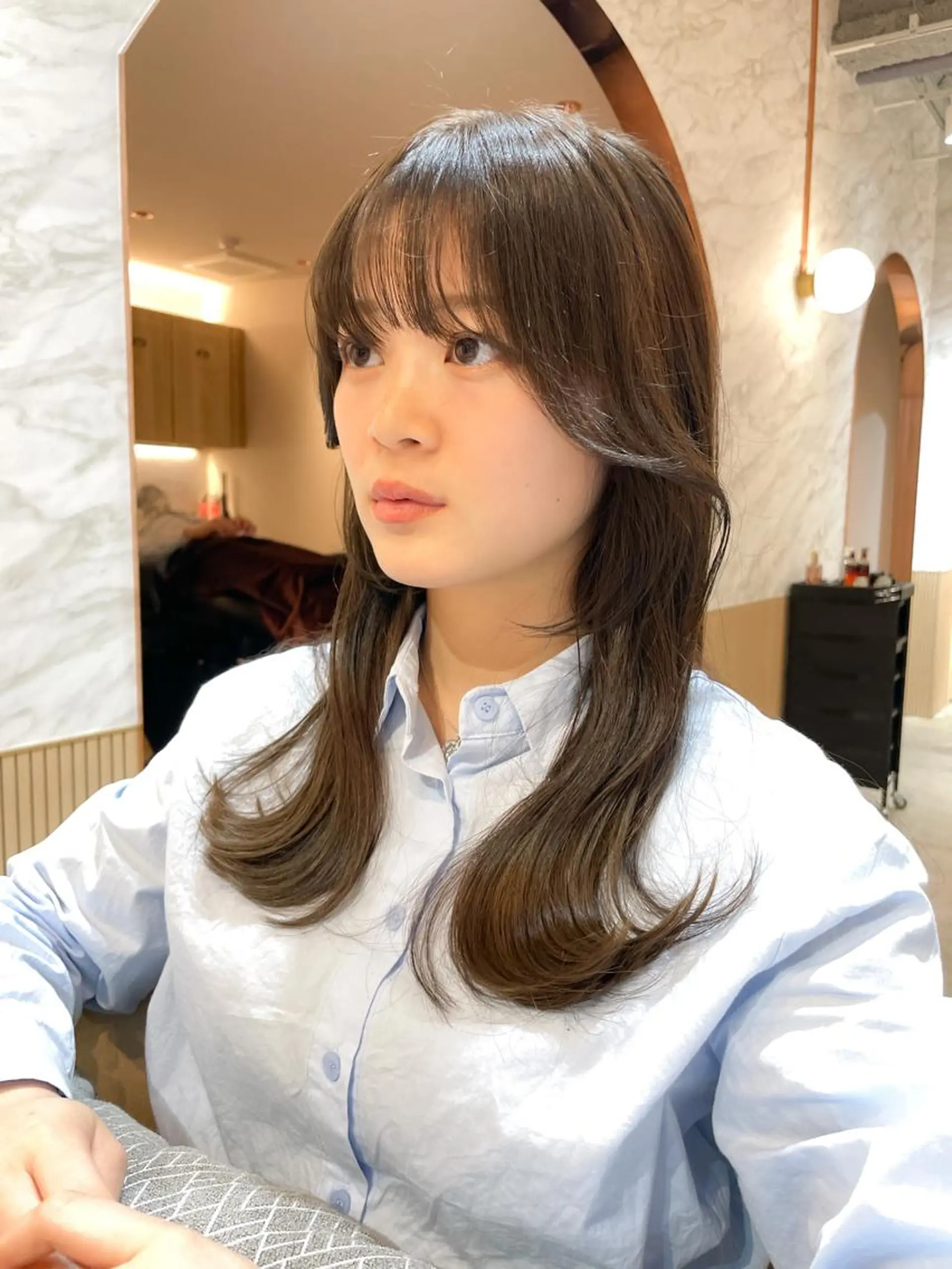 セミロング カラー カット ヘアカラー トリートメント レイヤー/韓国ヘア 縮毛矯正🫧鈴木颯のヘアスタイル