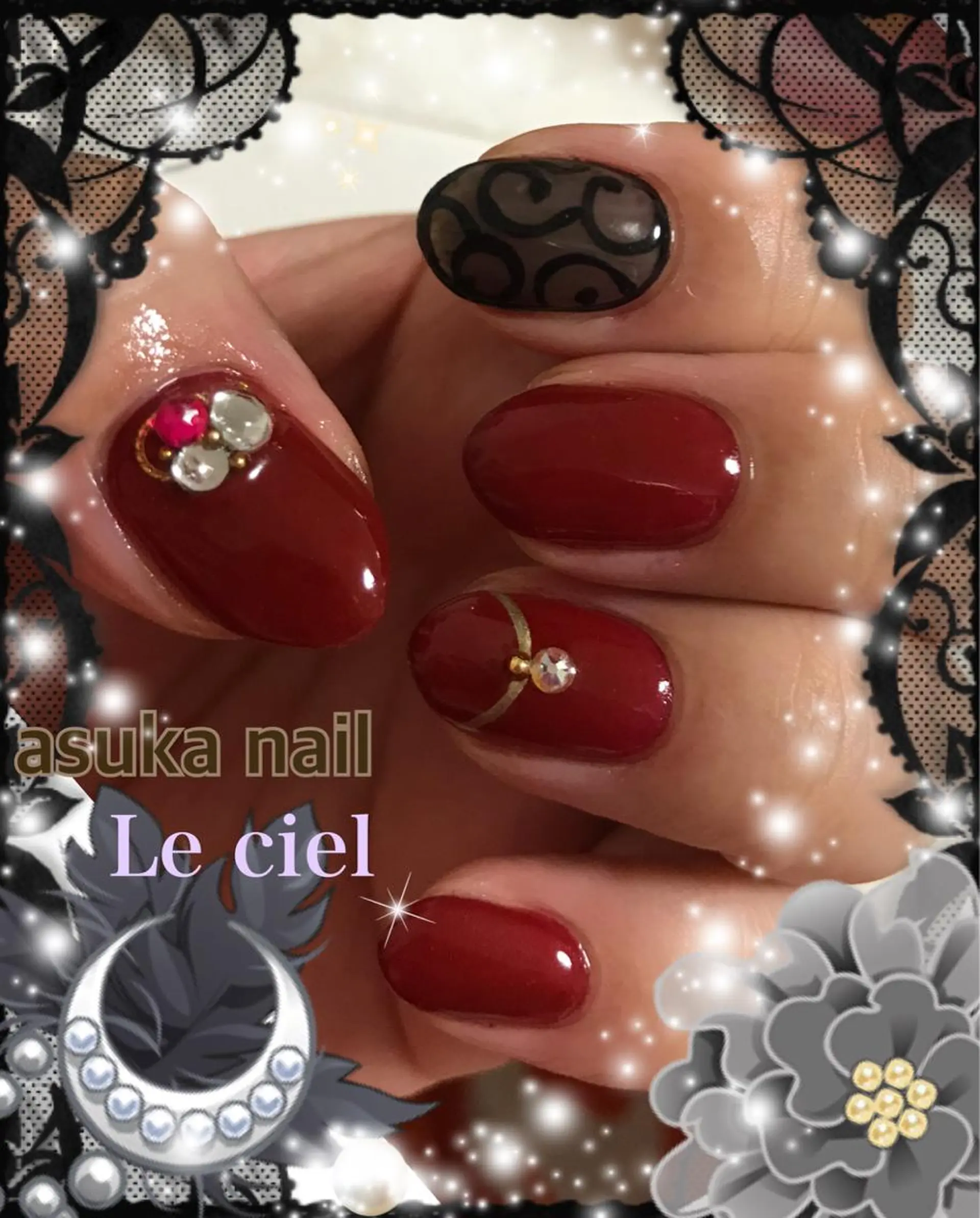 ネイル ボルドー Le ciel所属・asuka nailのネイルデザイン