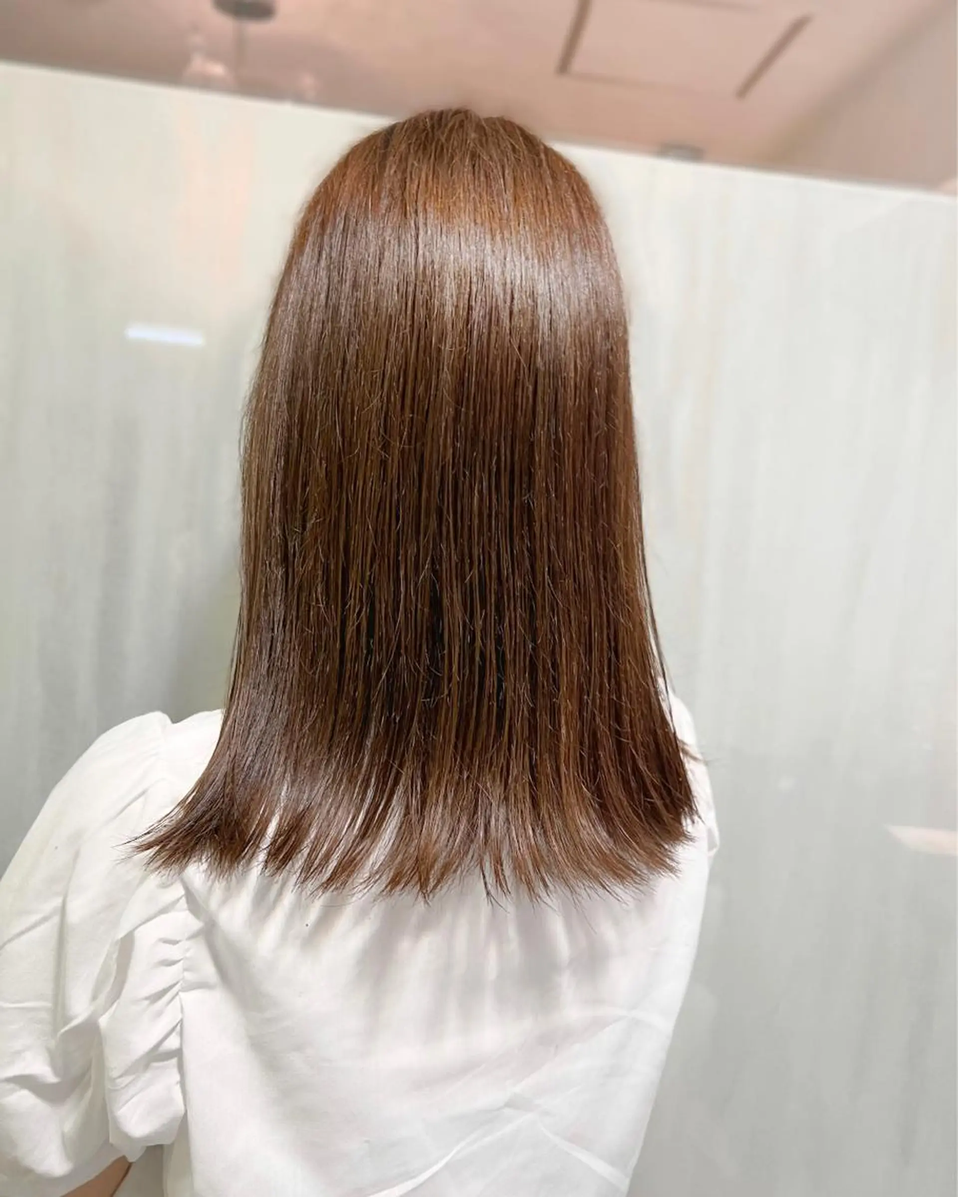 ミディアム カラー ベージュカラー 透明感カラー 和田 真由子のヘアスタイル