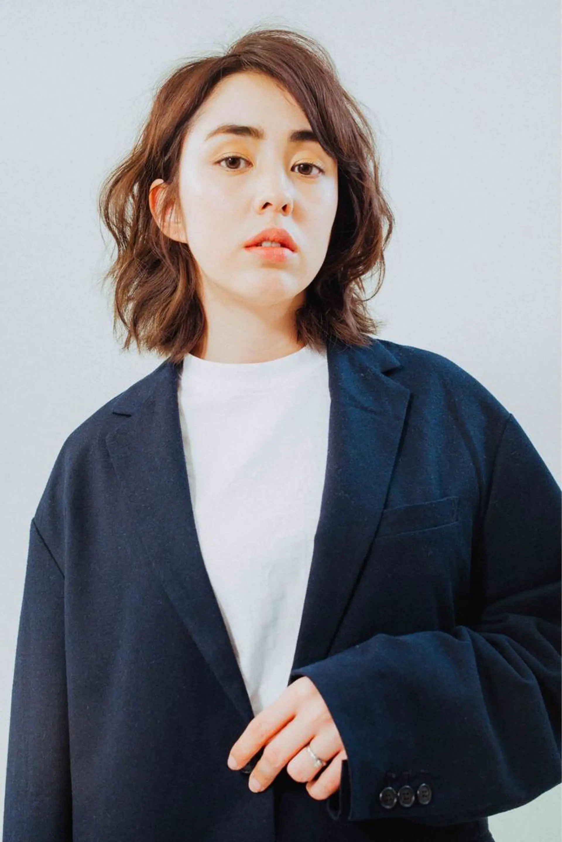 ミディアム カラー パーマ ヘアアレンジ メンズ キッズ ネイル マツエク・マツパ メンズウルフカット アディクシーカラー 透明感カラー ボブ ウルフカット 藤井 仁紀のヘアスタイル