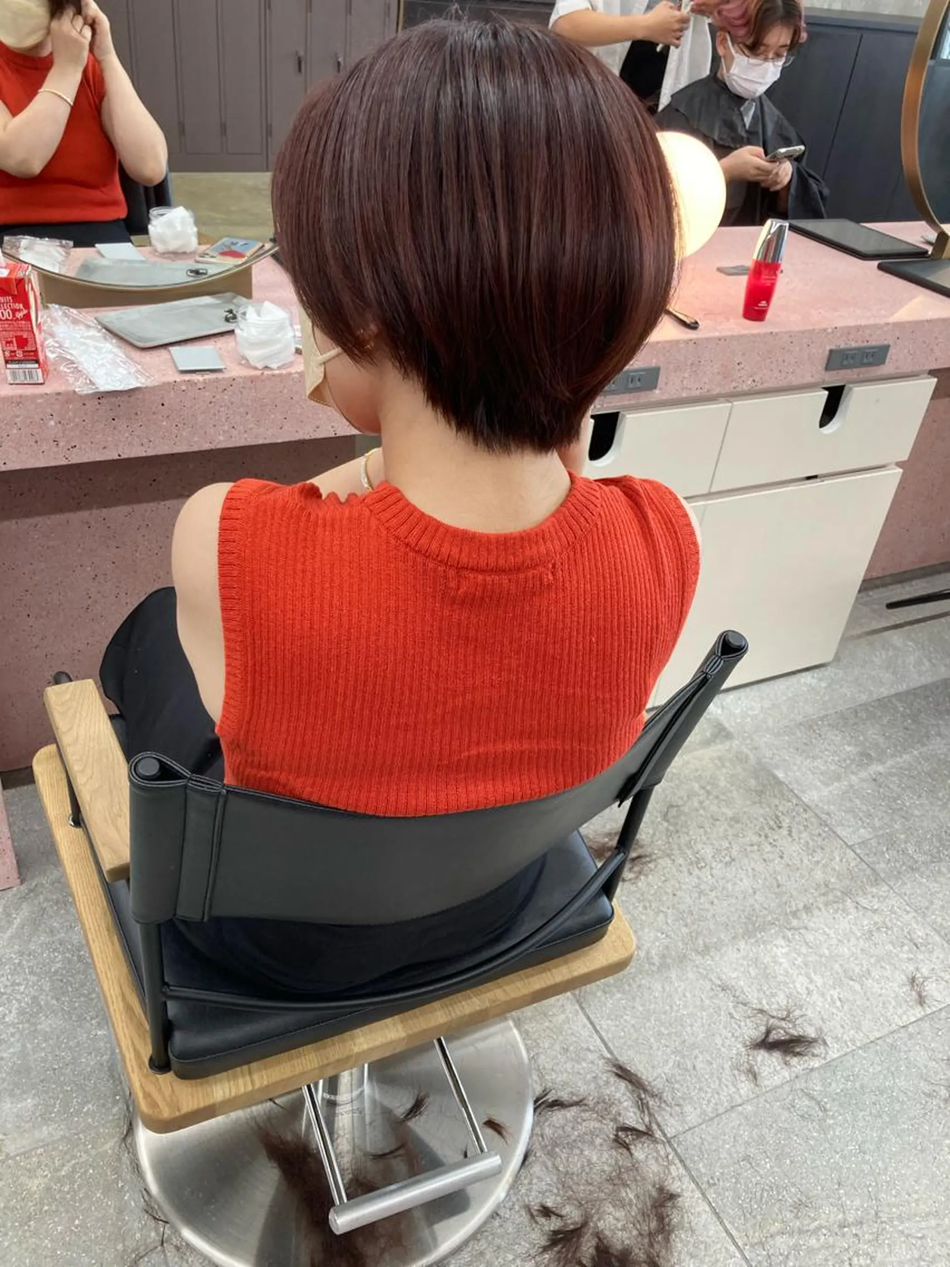 ショート カラー ベージュカラー ピンクカラー ピンクベージュ 小木曽智美 /ボブ/ショートのヘアスタイル