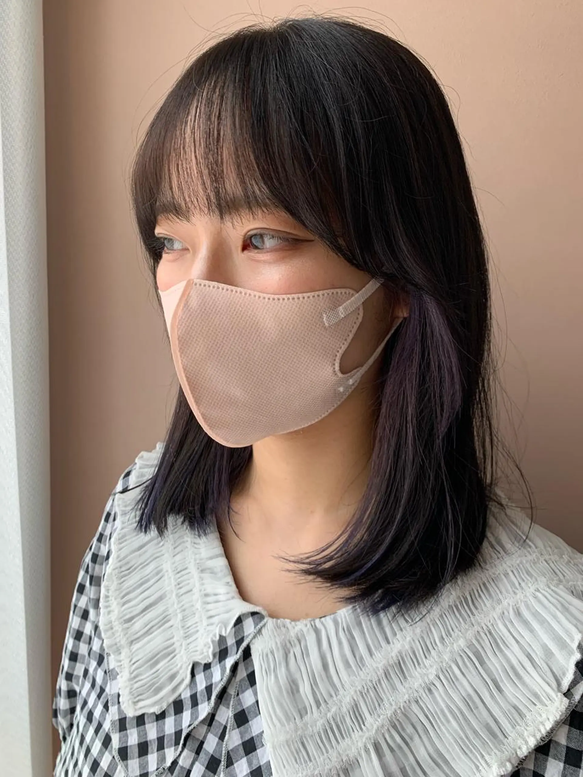 セミロング カラー ブルーカラー ブルーラベンダー インナーカラー ラベンダーカラー カット ヘアカラー トリートメント hub hair レイヤー/透明感のヘアスタイル