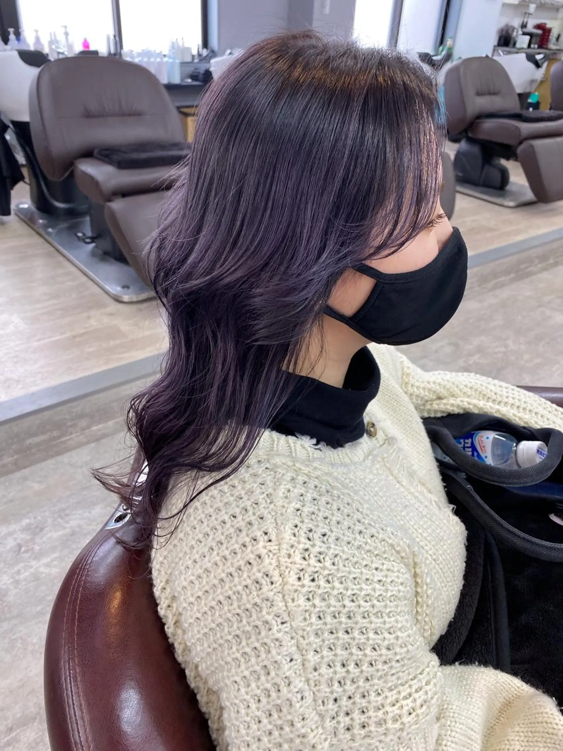 セミロング カラー バレイヤージュ バイオレットカラー レイヤーカット 🌙磯野 風香🌙 ReCharme新保のヘアスタイル