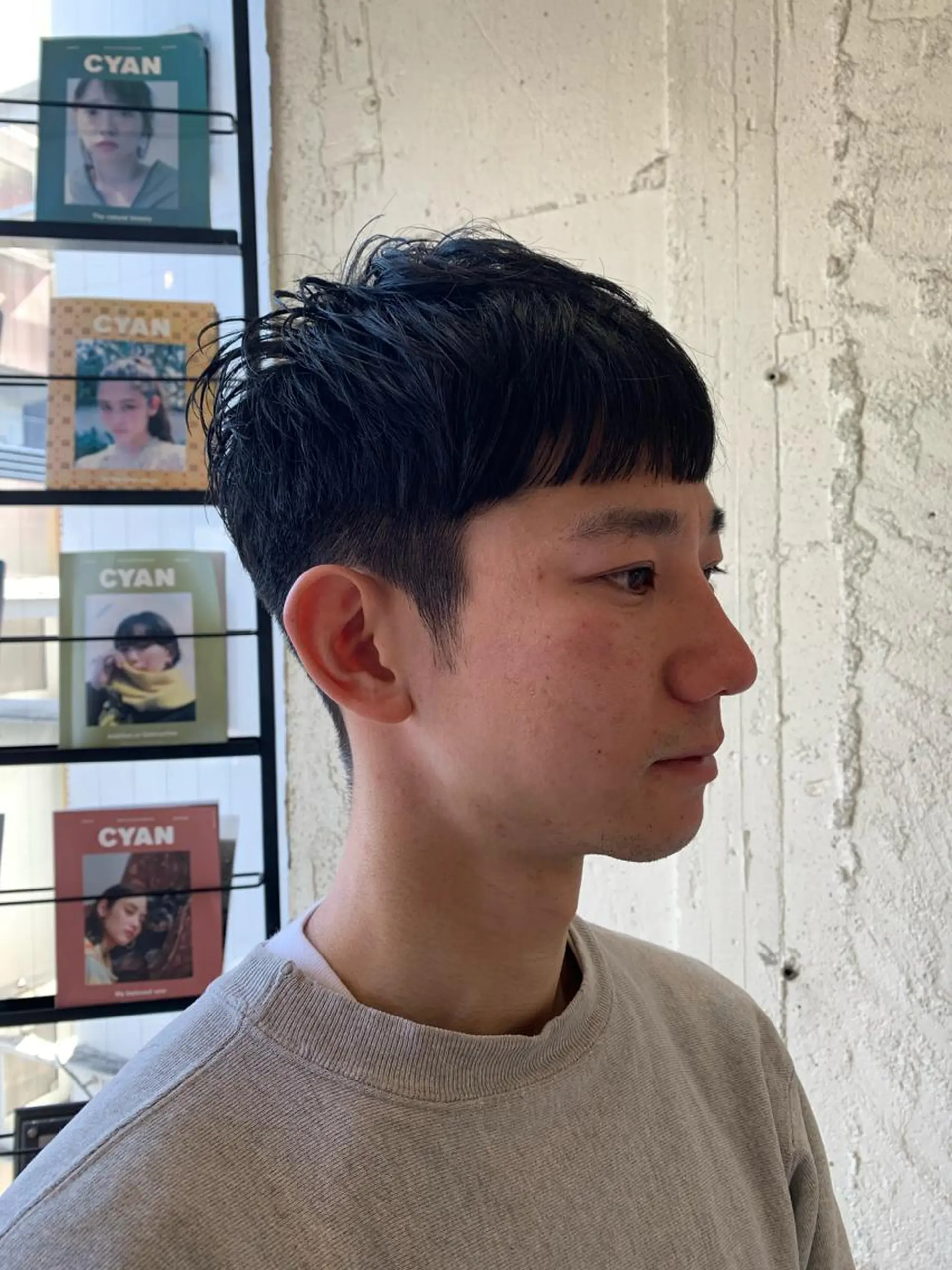 ショート メンズ 髪質改善ストレート/ ブリーチ／渋谷　福田のヘアスタイル