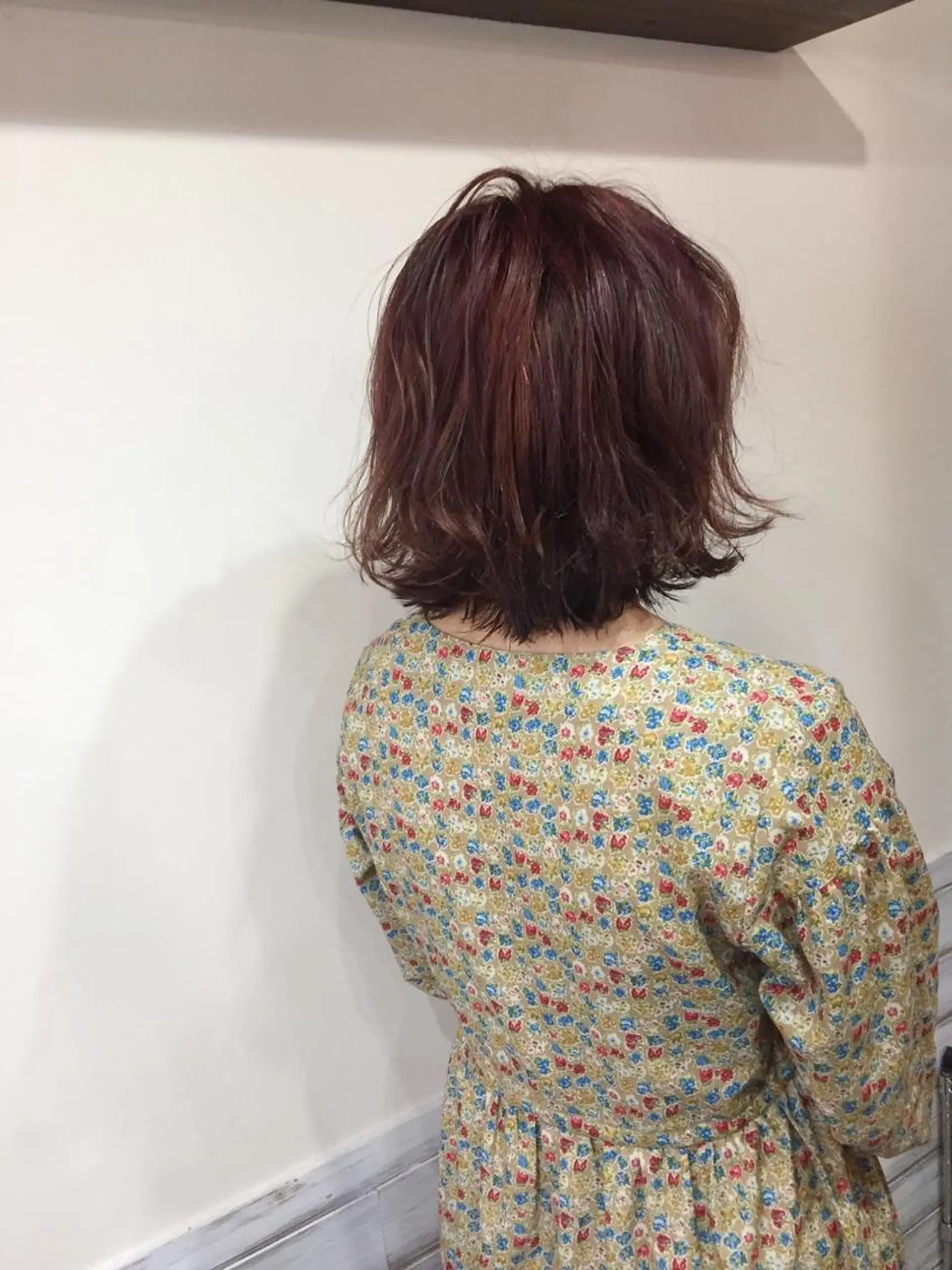 ミディアム カラー ハイライトカラー ピンクカラー ハイライト ヘアカラー トリートメント ヘアセット カラー特化サロン大阪 ルービック江坂/新城のヘアスタイル