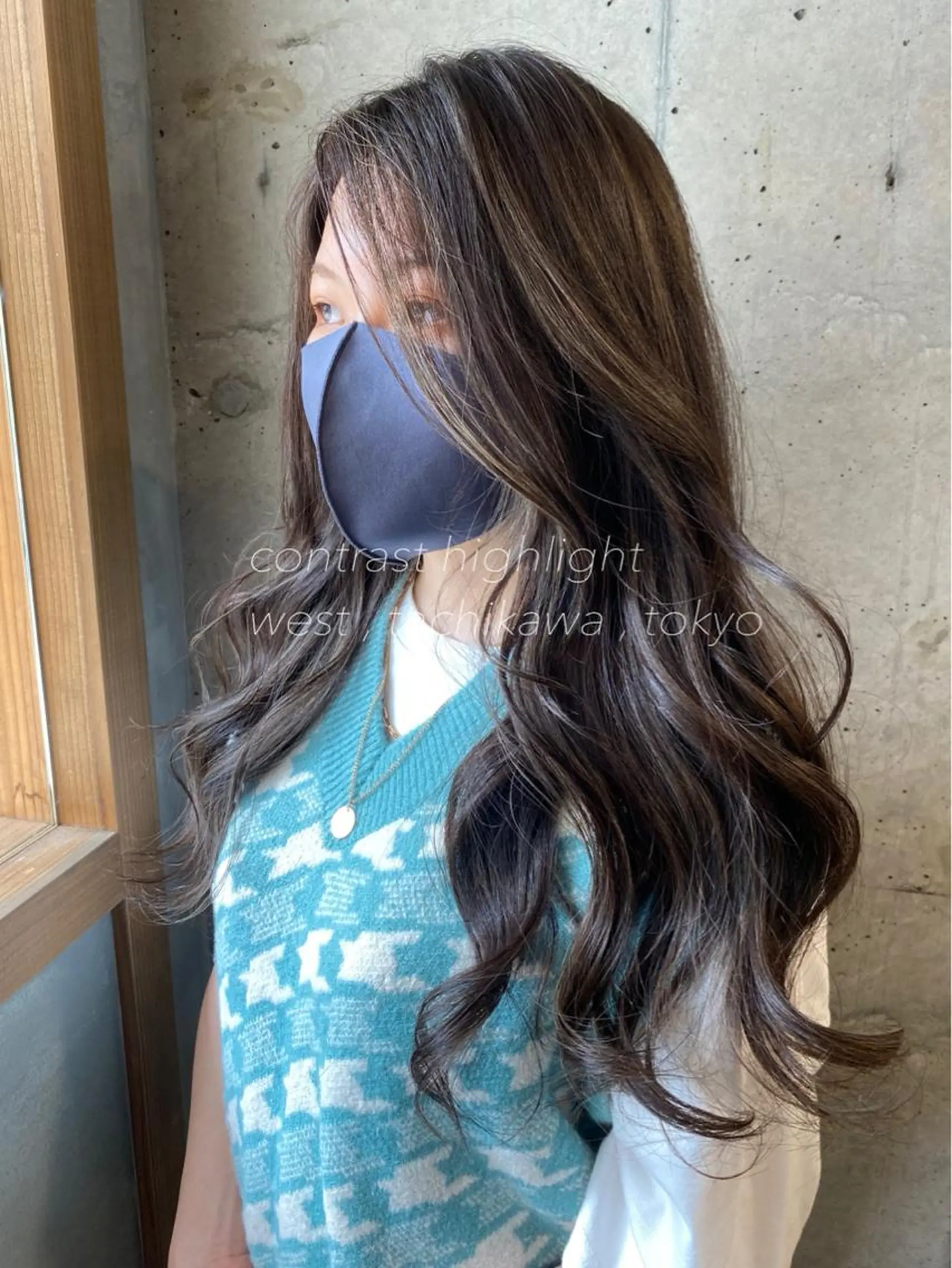 ロング カラー グレージュ ハイライトカラー ハイライト 学生 竹嶌 健吾のヘアスタイル