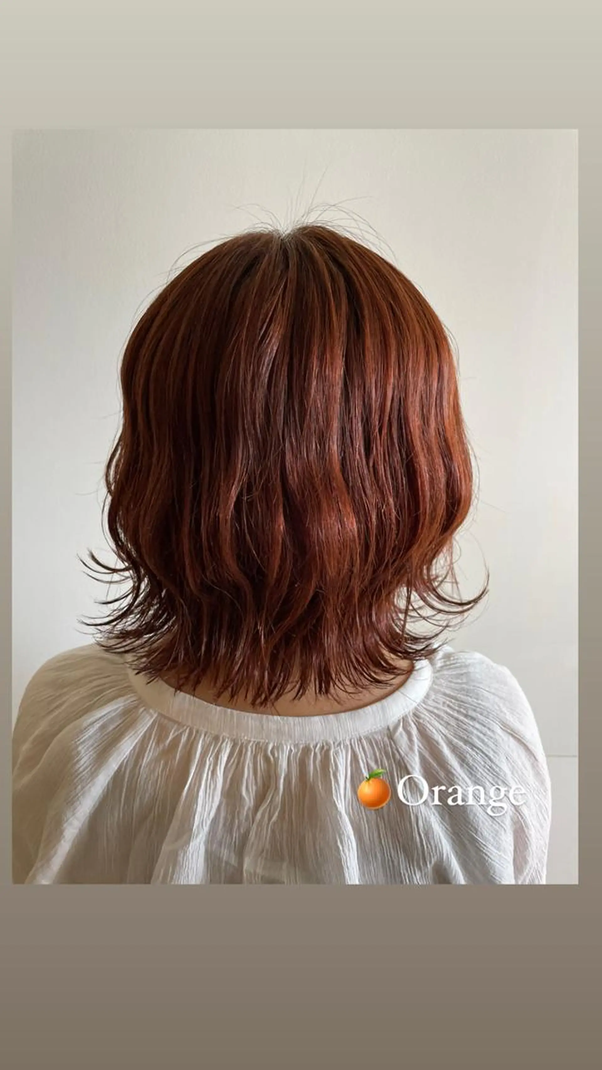 ミディアム カラー オレンジ EARTH中島 秋桜久のヘアスタイル