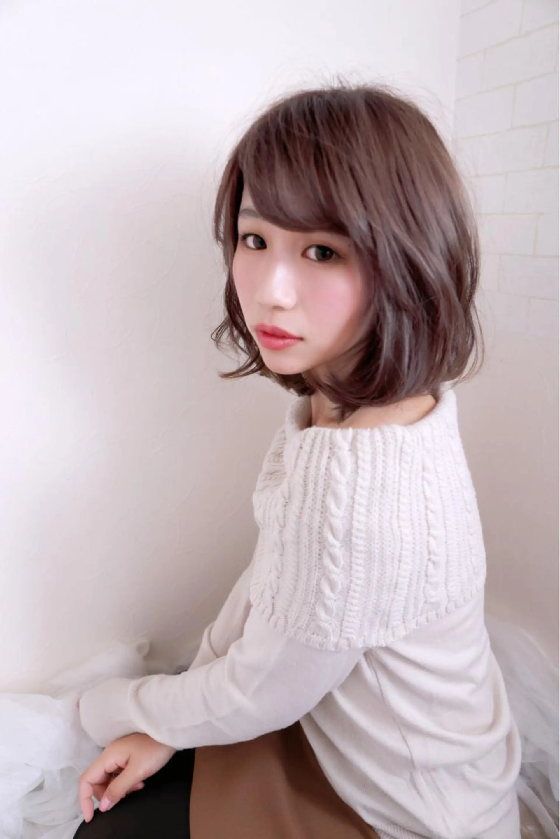 ショート ミディアム カラー パーマ IVY joure Suzu.のヘアスタイル