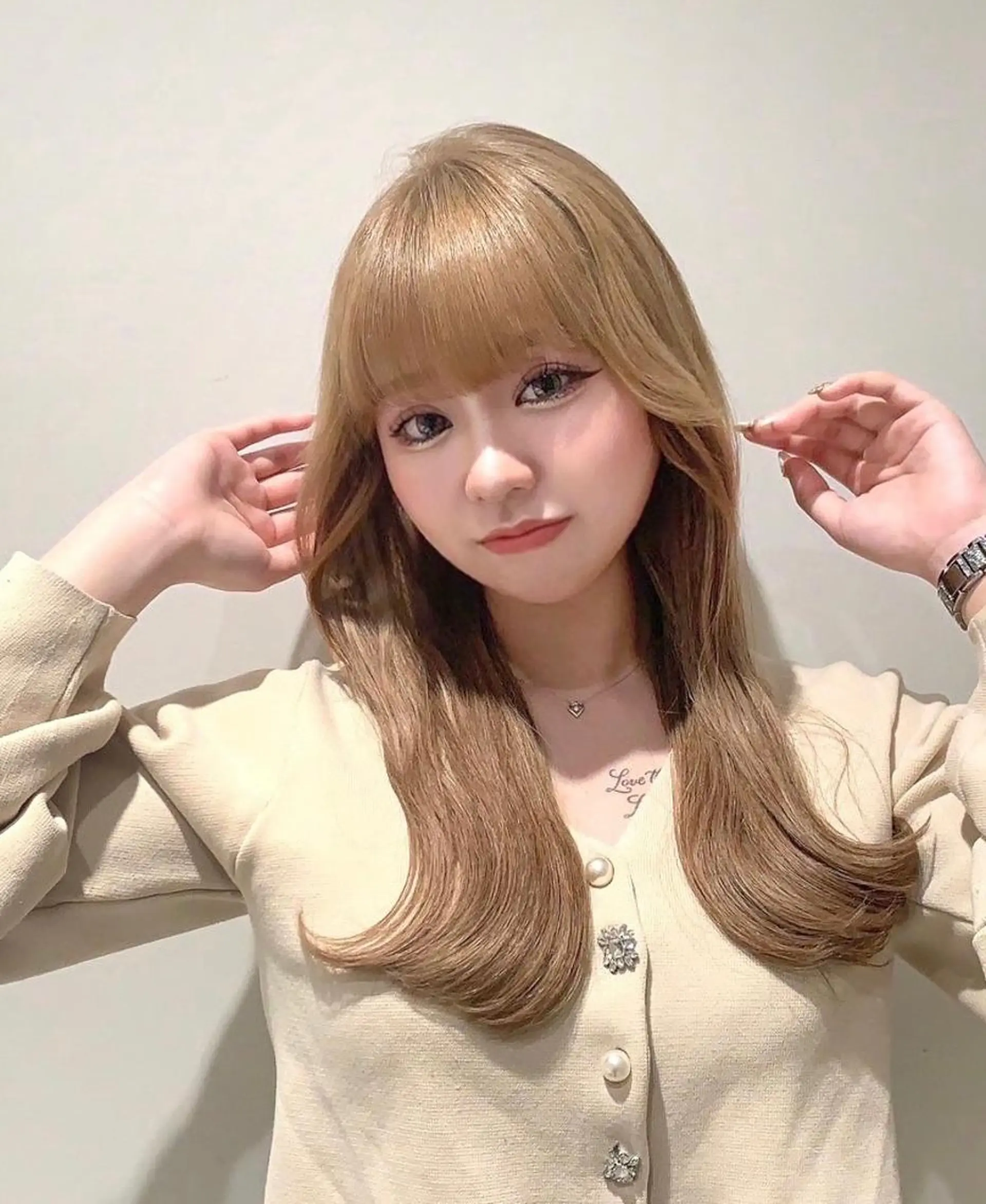 ロング レイヤーカット カット ヘアカラー トリートメント 韓国ヘア/レイヤー/ 顔まわり/りょーとのヘアスタイル