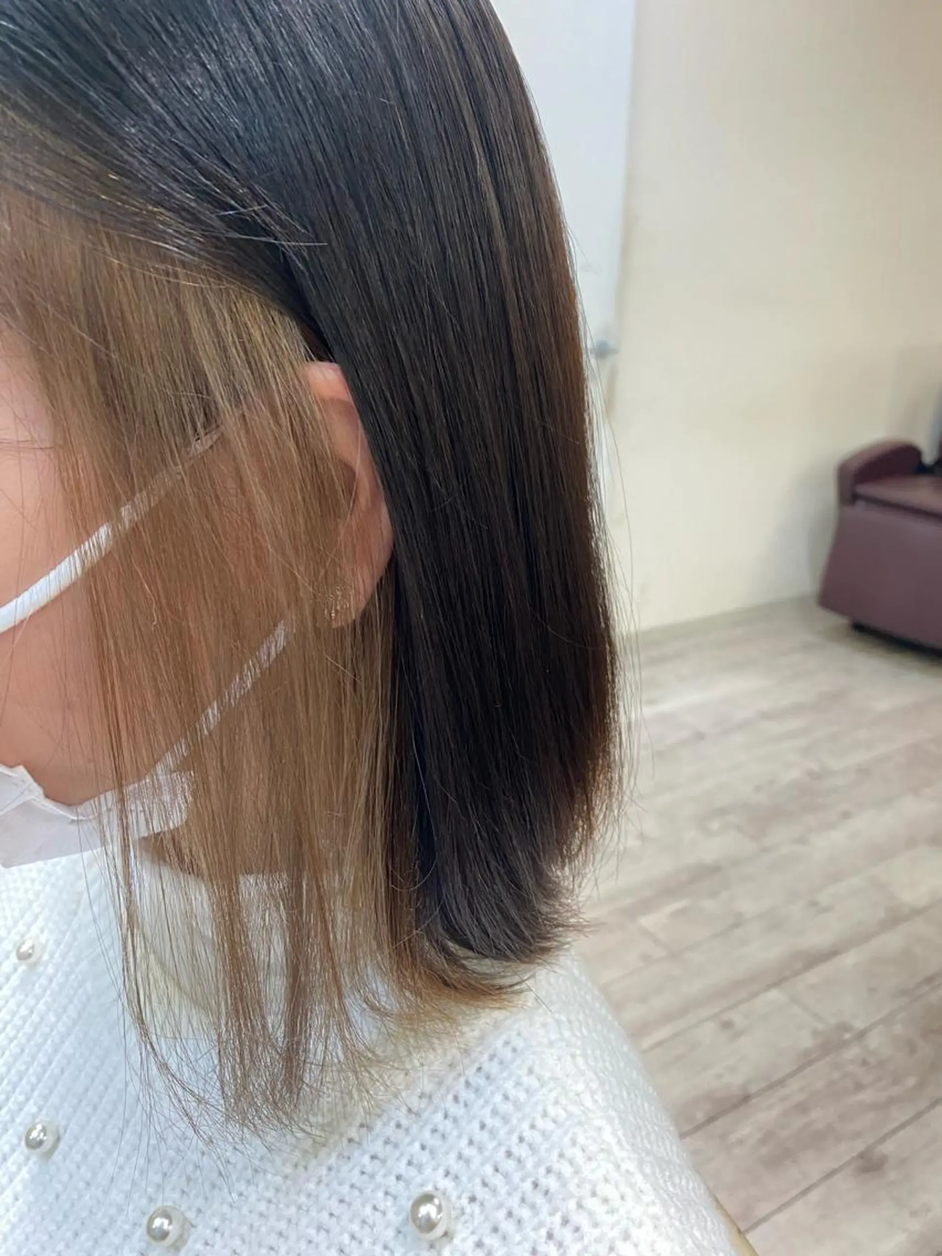 カラー ベージュカラー イヤリングカラー 後藤 瀬奈のヘアスタイル