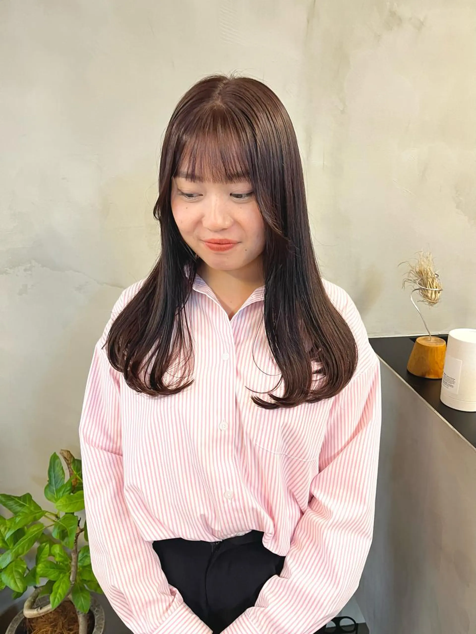 セミロング カラー ヘアアレンジ ブリーチ カット ヘアカラー ena/ブリーチなし 透明感・レイヤー🎀のヘアスタイル
