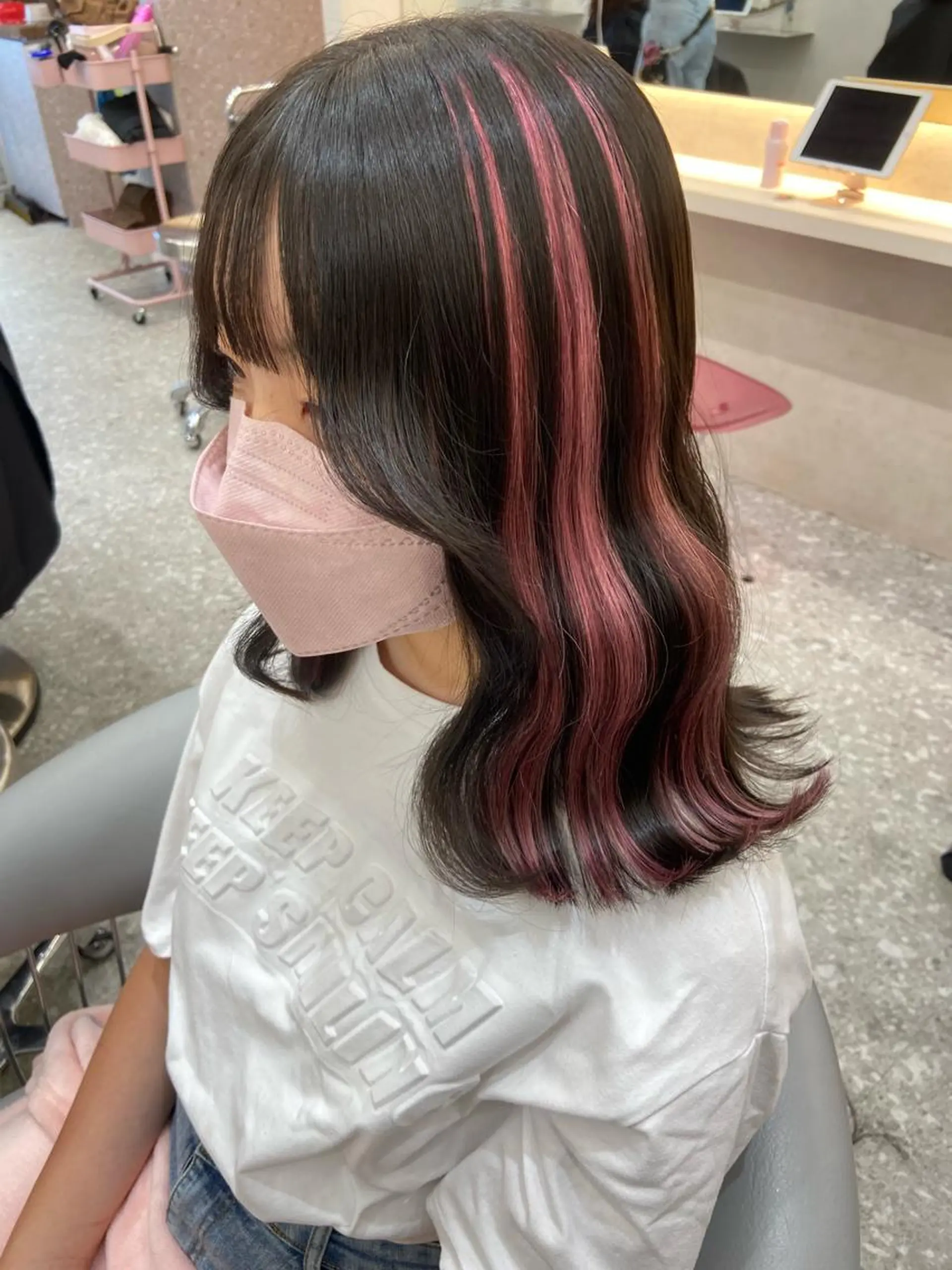 ミディアム シールエクステ エクステ エクステ 新宿/韓国ヘア 中明度カラー/かやのヘアスタイル