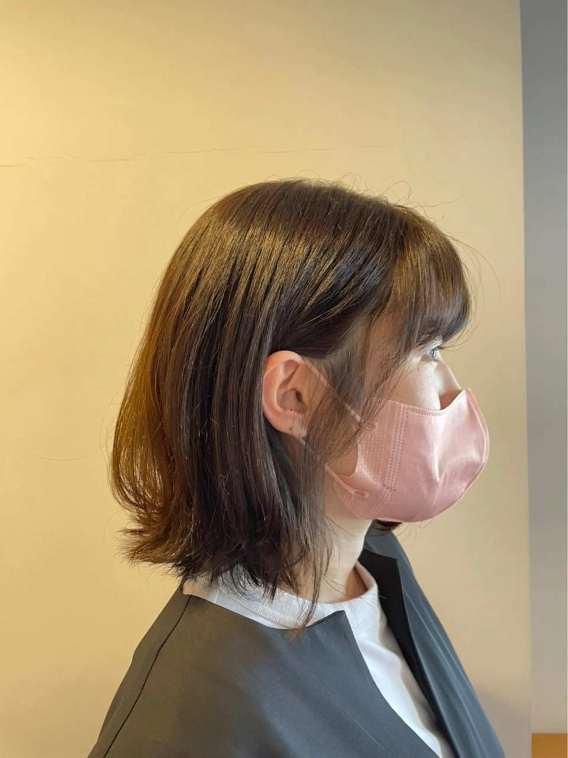 ミディアム カラー アッシュ アッシュグレー ボブ 🌈カノエ矢原店 レッスンモデル募集中のヘアスタイル