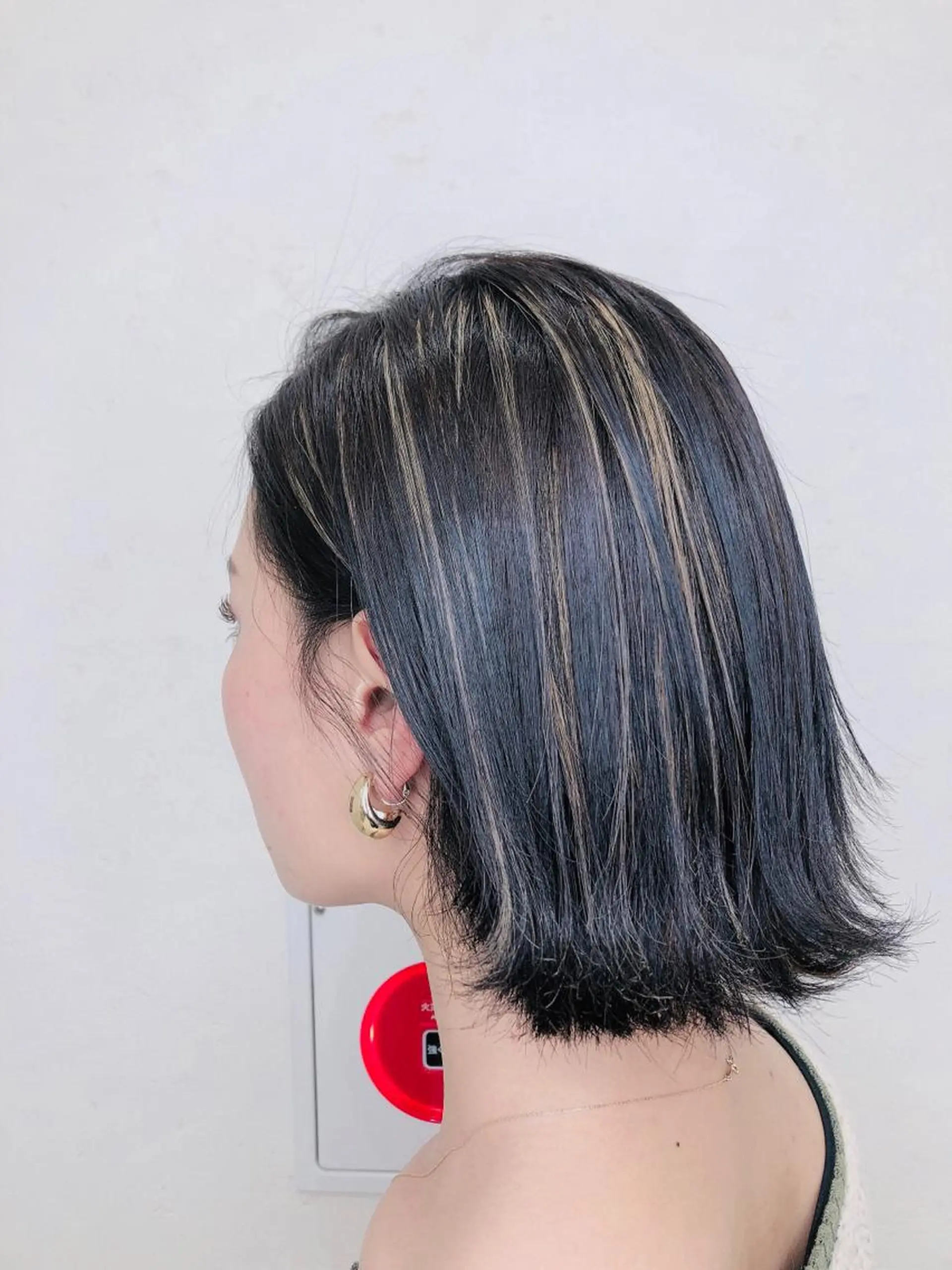 ミディアム お団子ヘア ハイライト 太白区/白髪ぼかし ハイライト/千葉達人のヘアスタイル