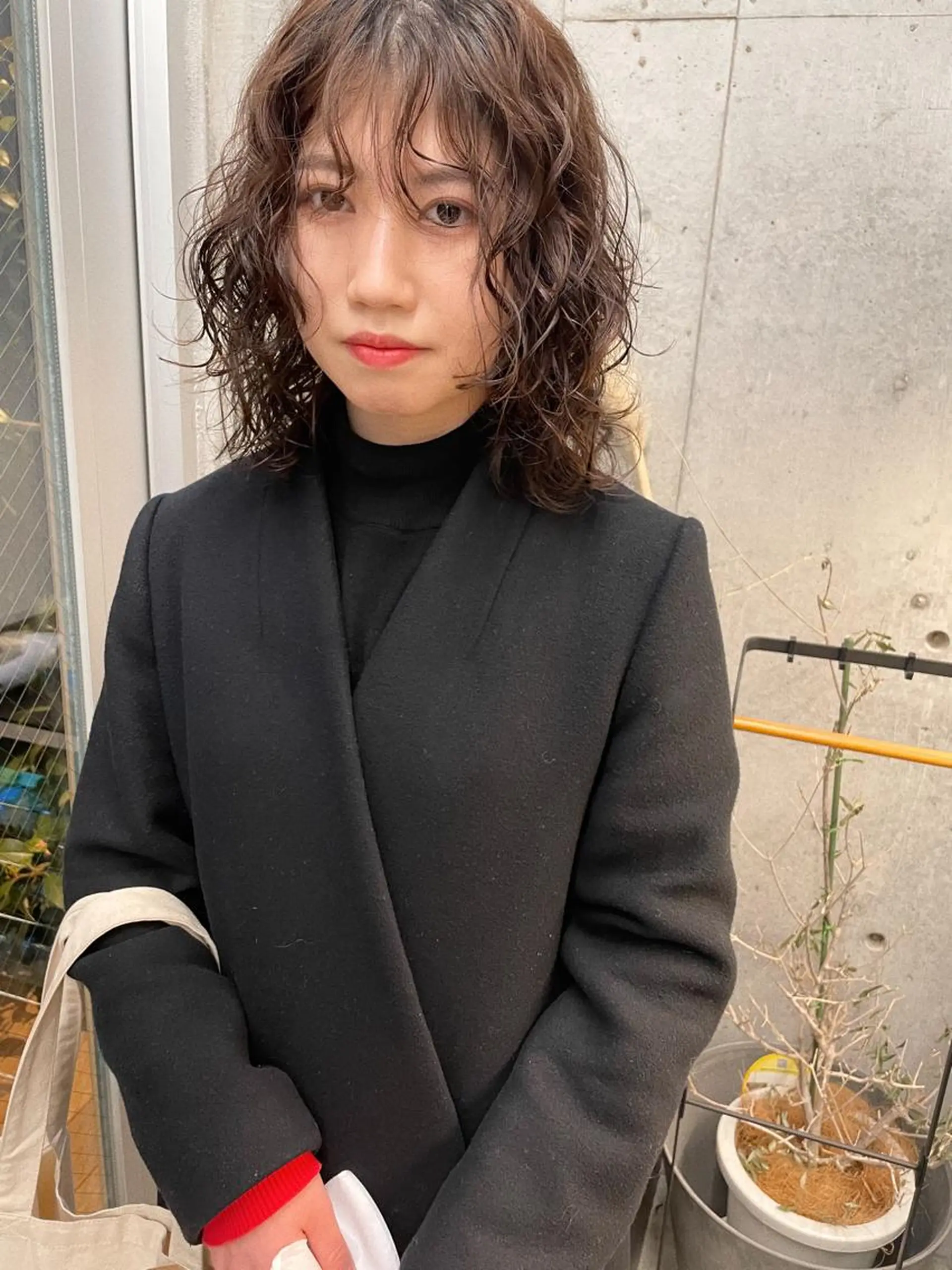 ミディアム カラー カット パーマ トリートメント センスをお届けします 大谷将生infpのヘアスタイル