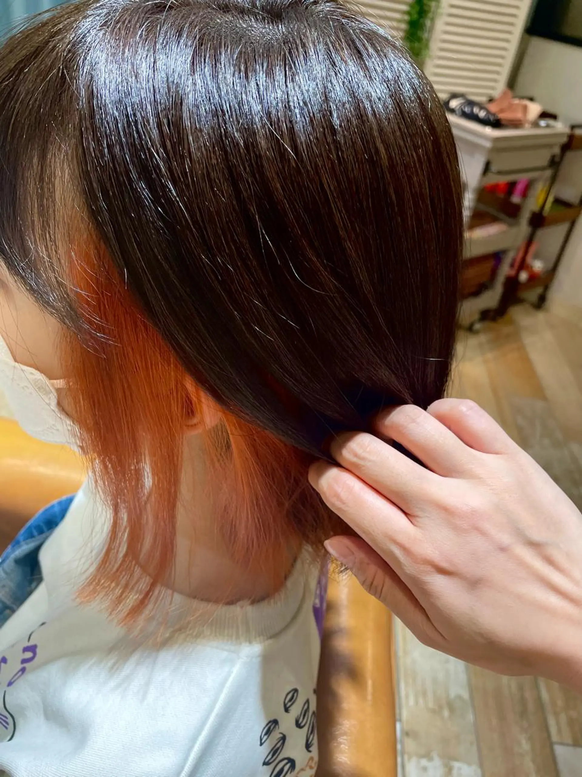 ショート カラー オレンジ みうら さやかのヘアスタイル