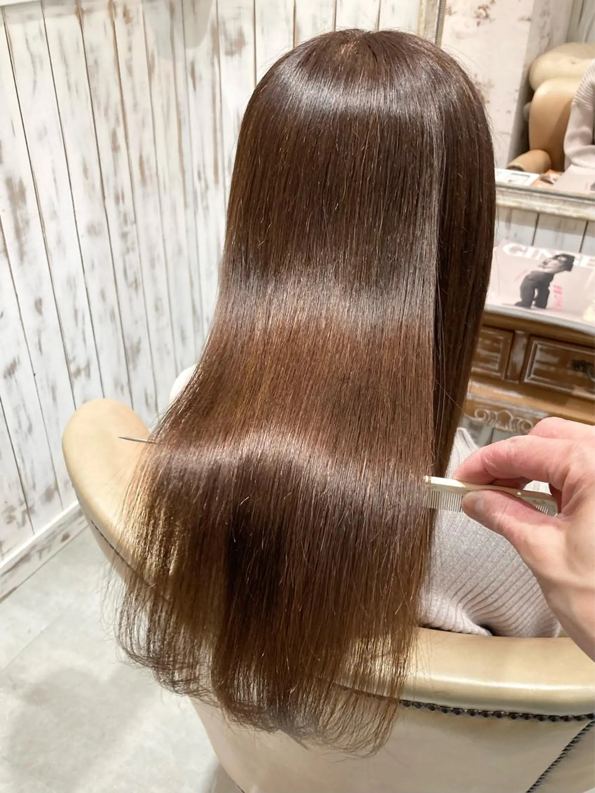 ロング 縮毛矯正 【ailes】品川 隆博のヘアスタイル