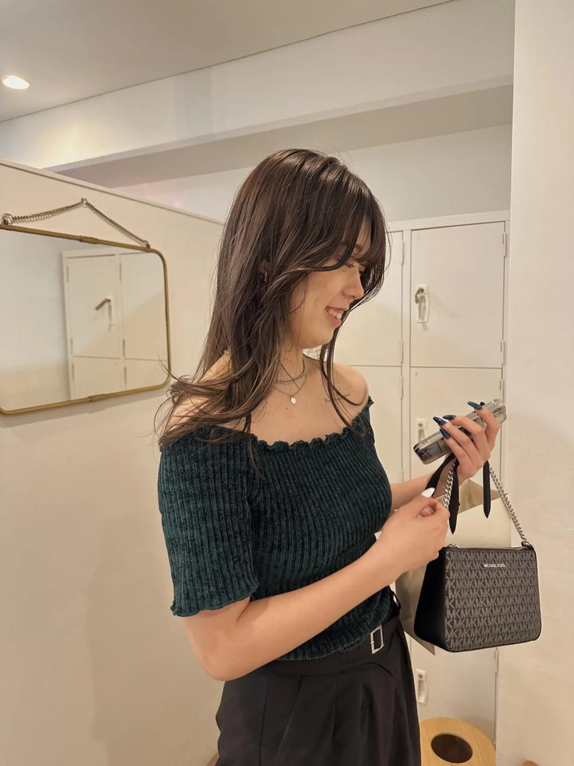 ロング カラー ベージュカラー ハイライトカラー ハイライト カット ヘアカラー 梅田/ベージュ レイヤー/ヌマタのヘアスタイル