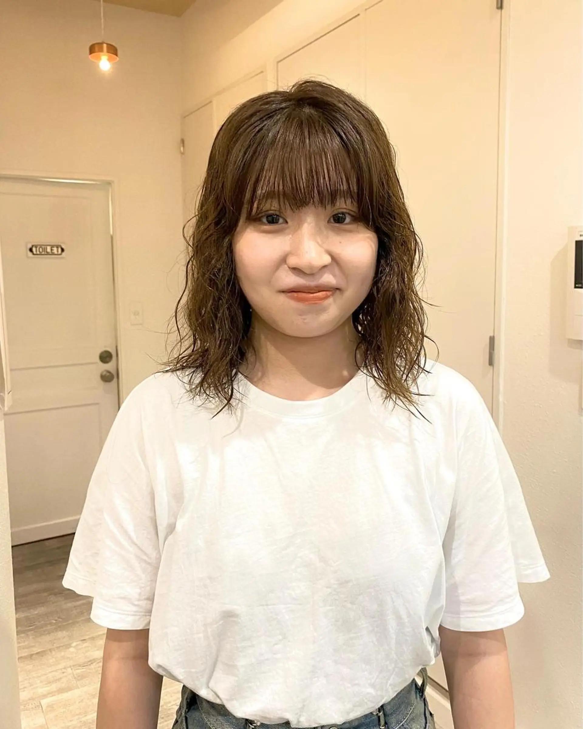 ミディアム パーマ ショート& パーマ　坂本のヘアスタイル