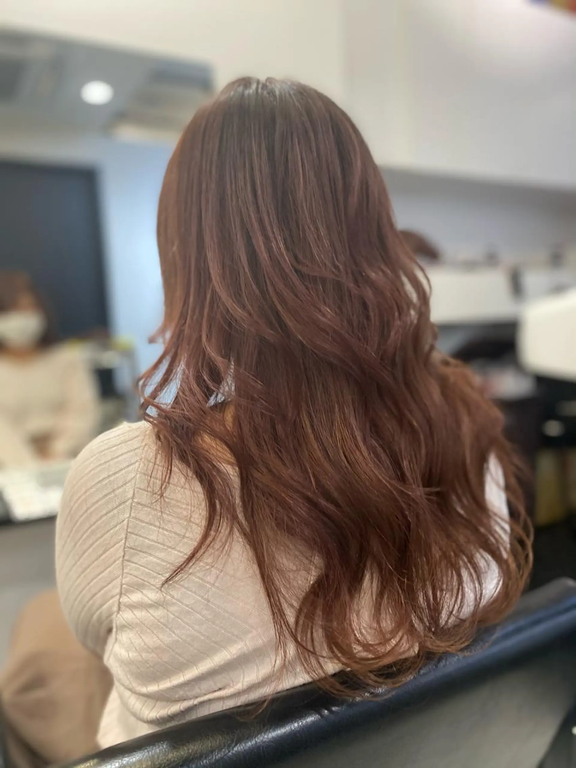 ロング カラー ベージュカラー ピンクカラー ピンクベージュ opus 店長大和 レイヤー/赤み消しのヘアスタイル