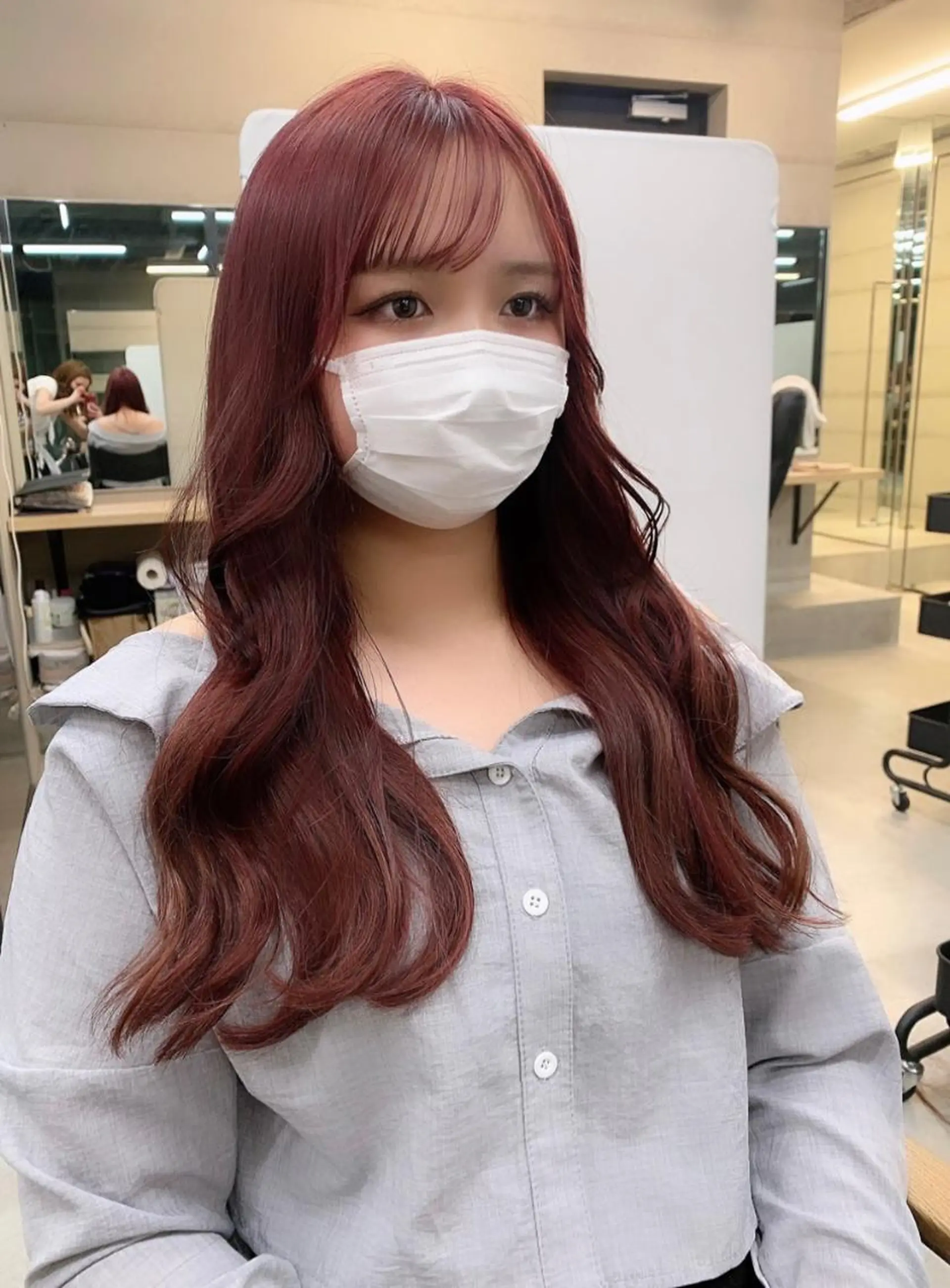 セミロング カラー カット ヘアカラー トリートメント ヘッドスパ 透明感/オリーブ/ グレージュ/YUKAのヘアスタイル