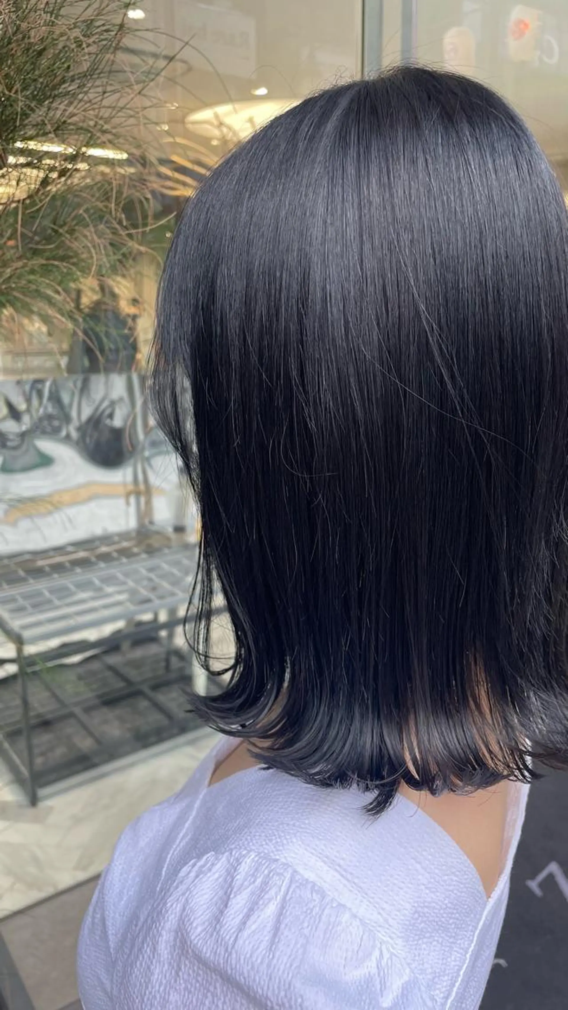 ミディアム カラー 黒髪 ブルーカラー ブルーブラック 透明感カラー 🧁はるひ/ ZEST Ivy🎀のヘアスタイル