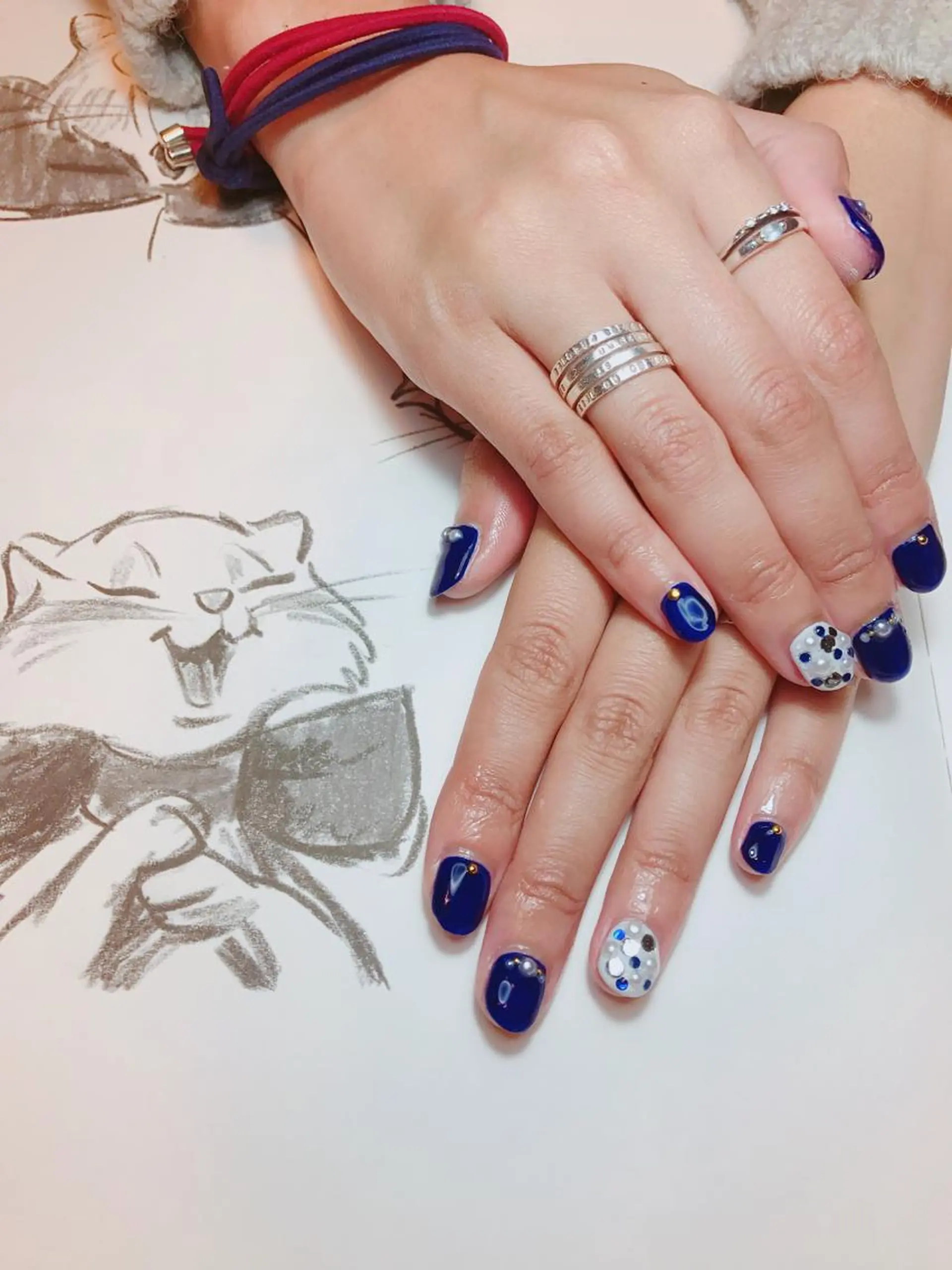 ネイル ストーンネイル owlnail /持込みデザイン専門のネイルデザイン